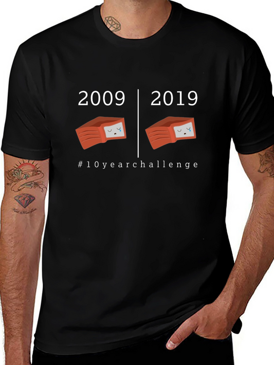 2009 vs 2019 #10yearchallenge Black T-Shirt