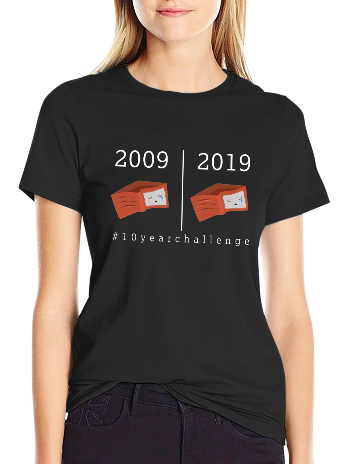 2009 vs 2019 #10yearchallenge Black T-Shirt