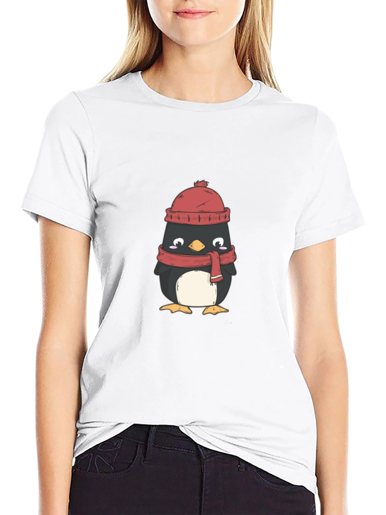 Winter Penguin Graphic Tee - Cozy Comfort