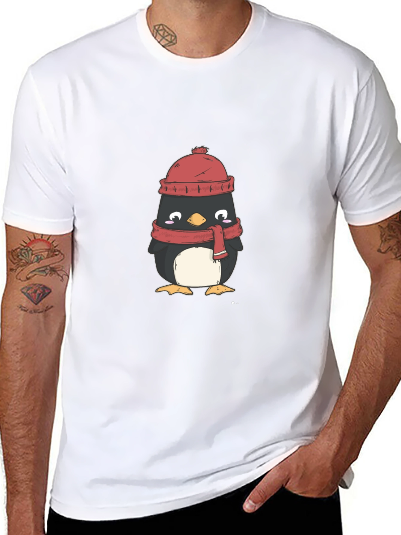 Winter Penguin Graphic Tee - Cozy Comfort