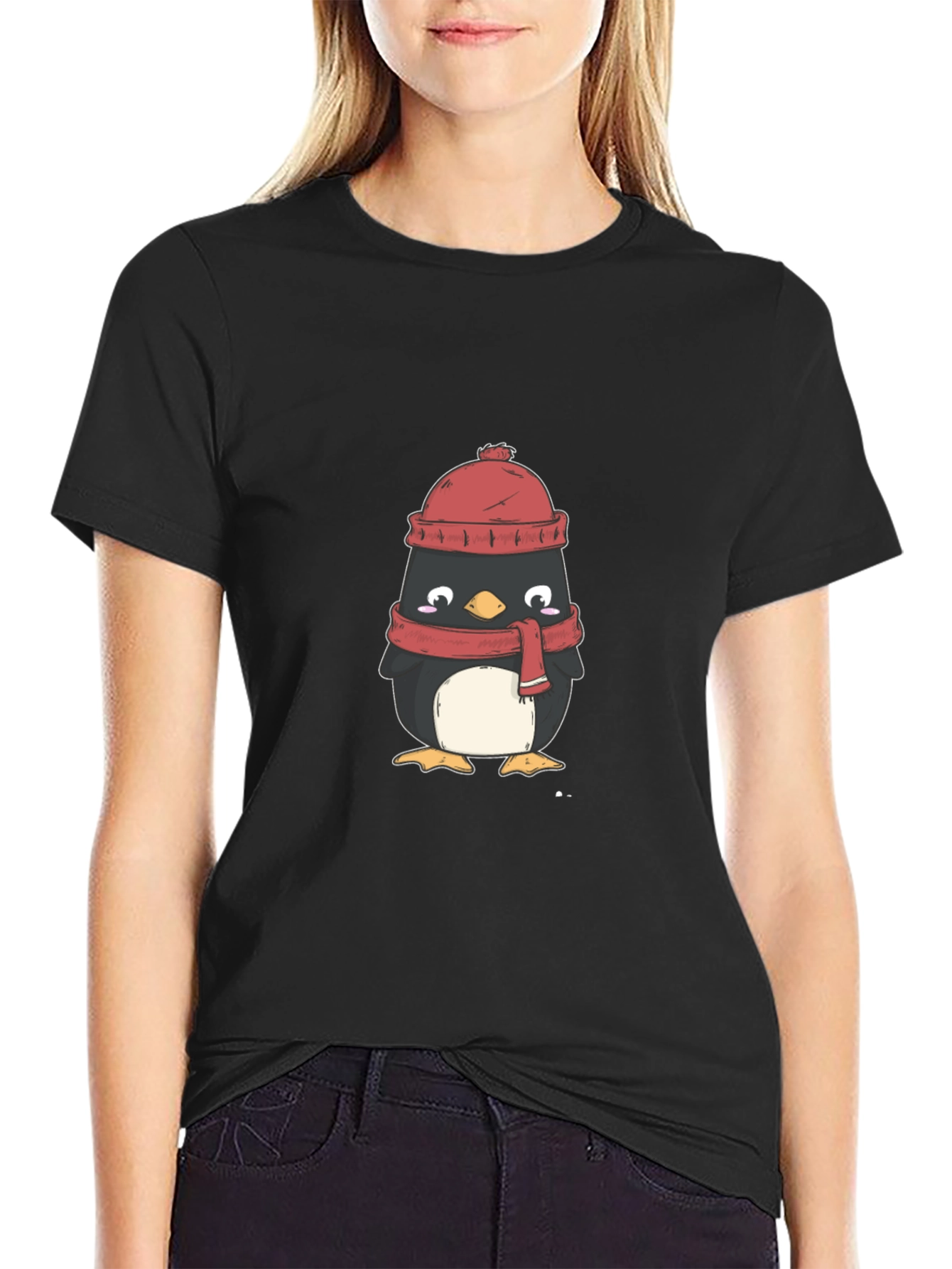 Winter Penguin Graphic Tee - Cozy Comfort