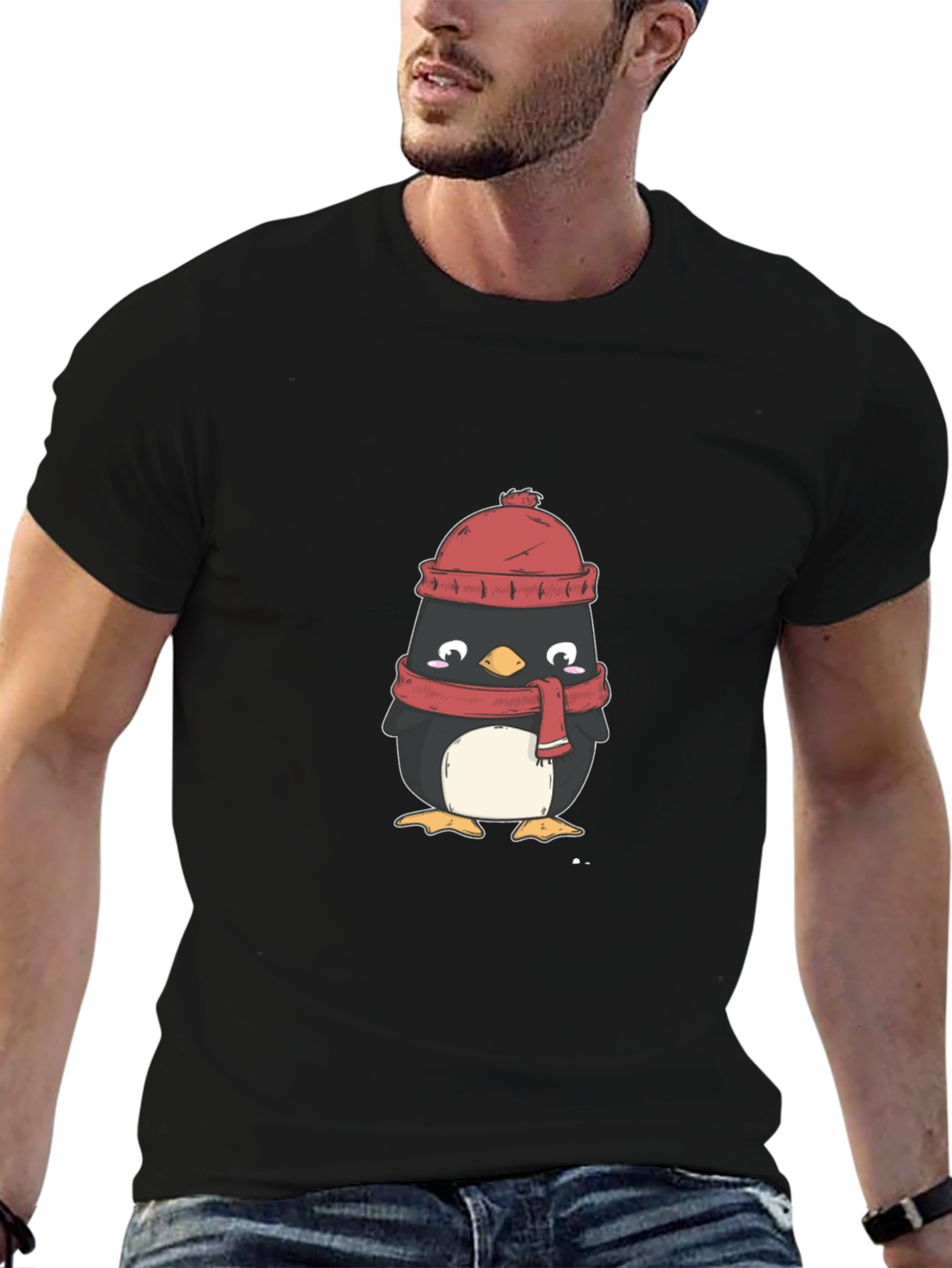 Winter Penguin Graphic Tee - Cozy Comfort