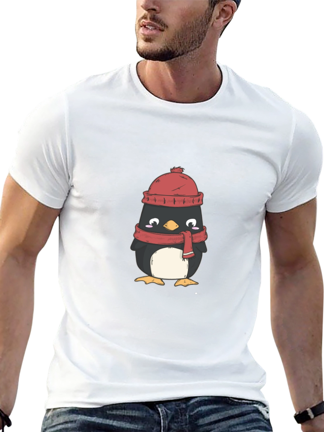 Winter Penguin Graphic Tee - Cozy Comfort