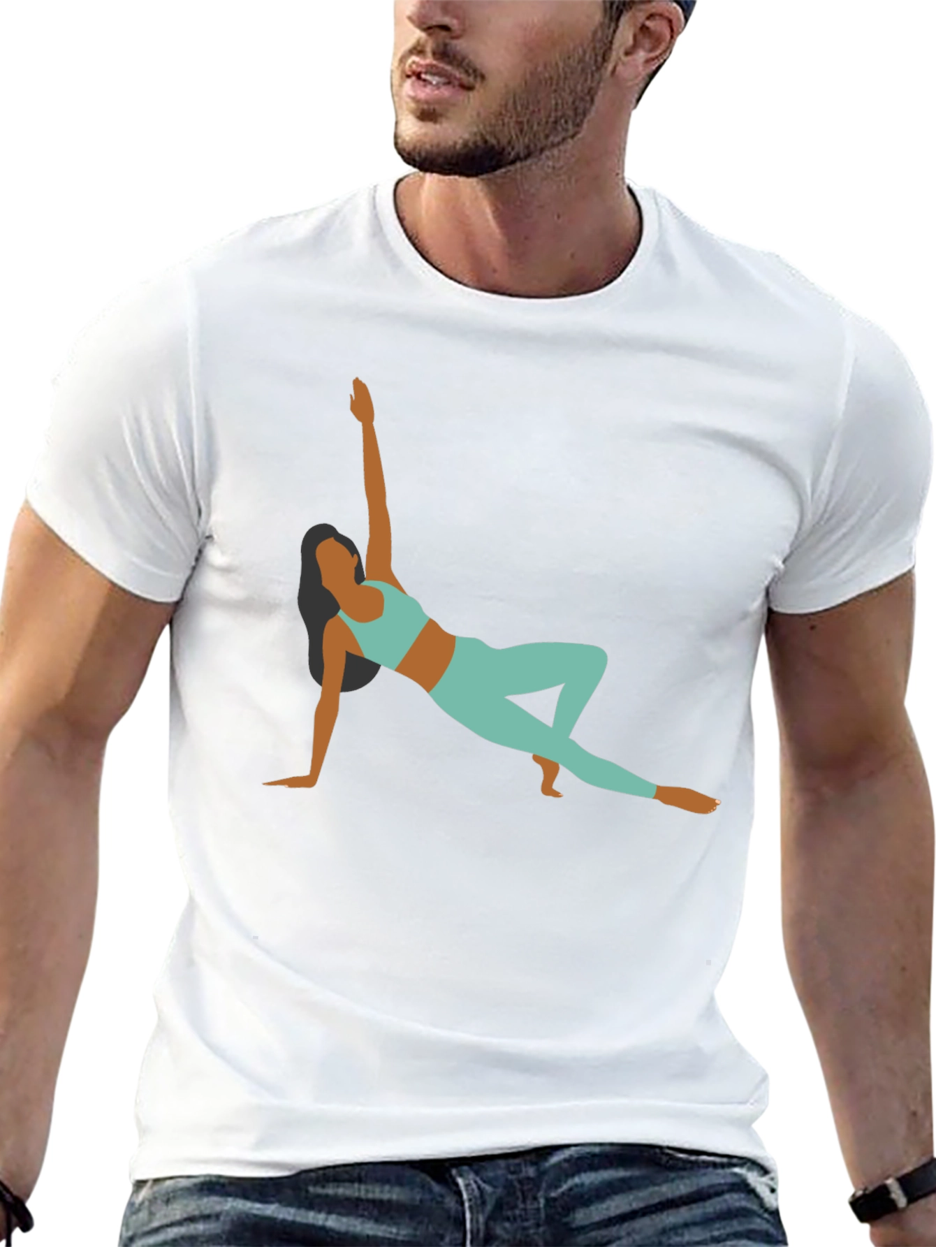 Yoga Pose Graphic Black T-Shirt