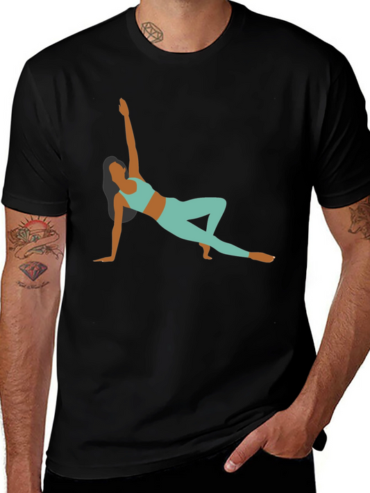Yoga Pose Graphic Black T-Shirt