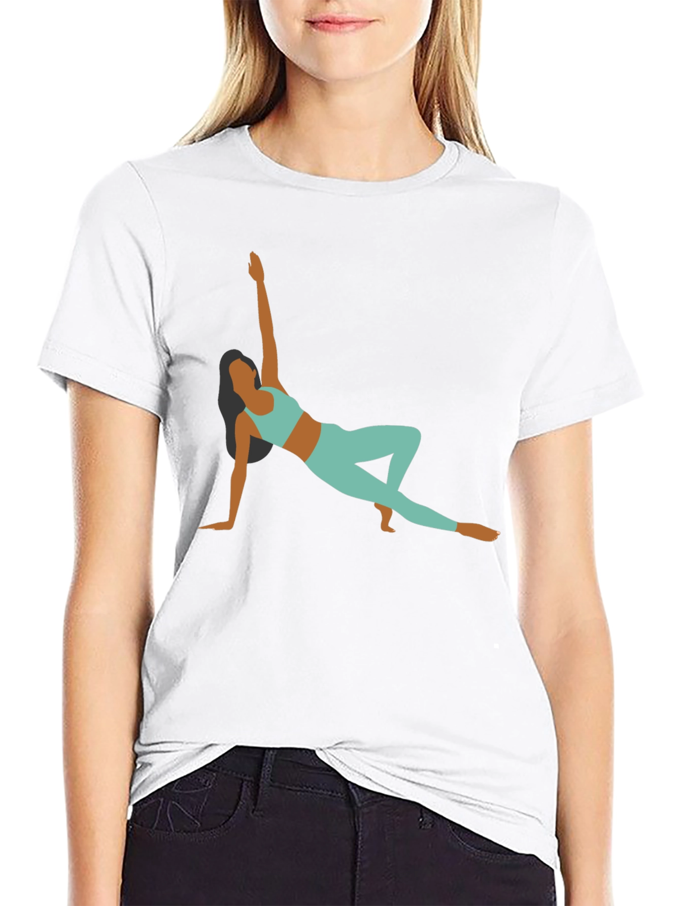 Yoga Pose Graphic Black T-Shirt