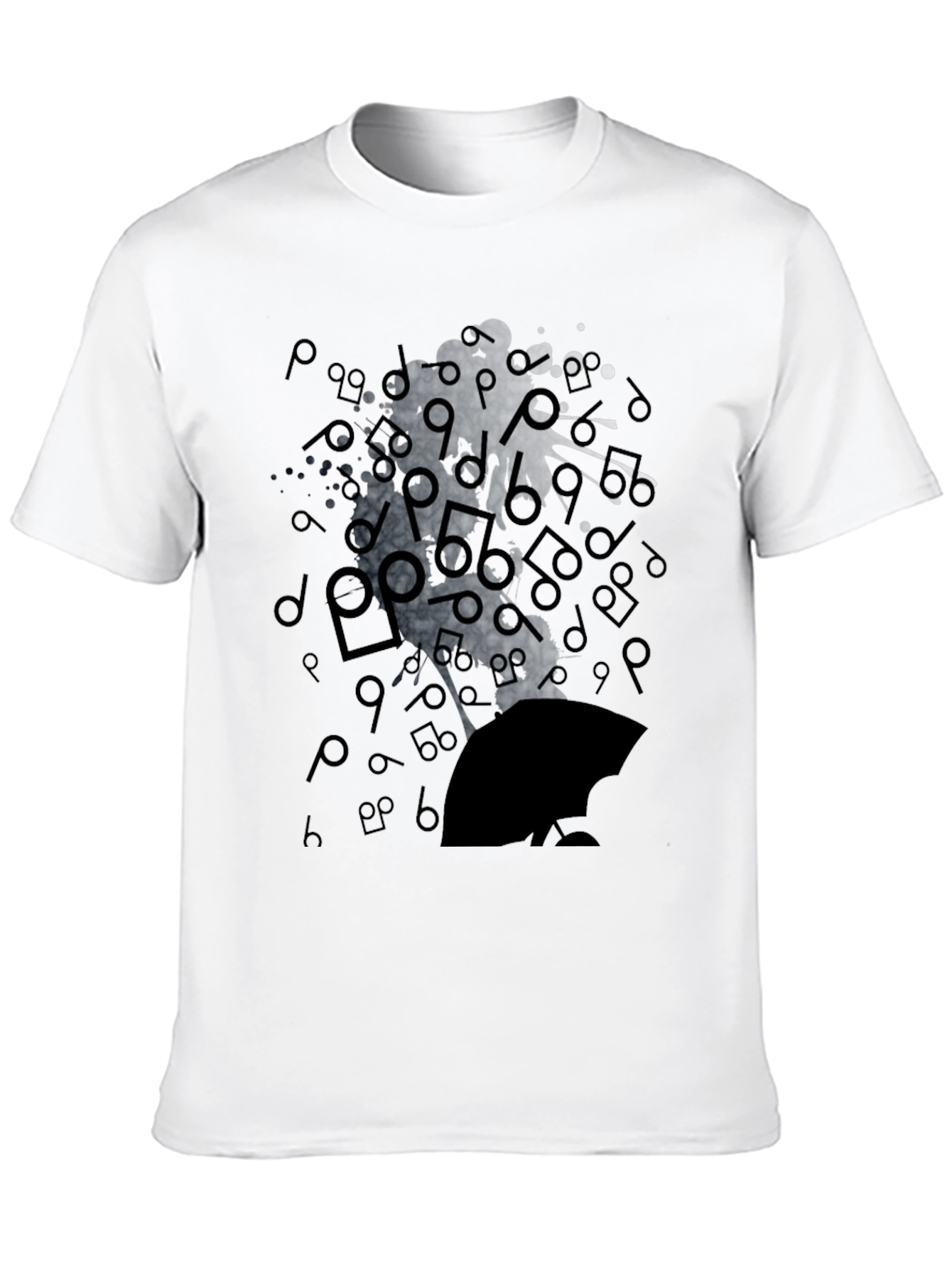 Abstract Music Man Tee - Black Graphic T-Shirt