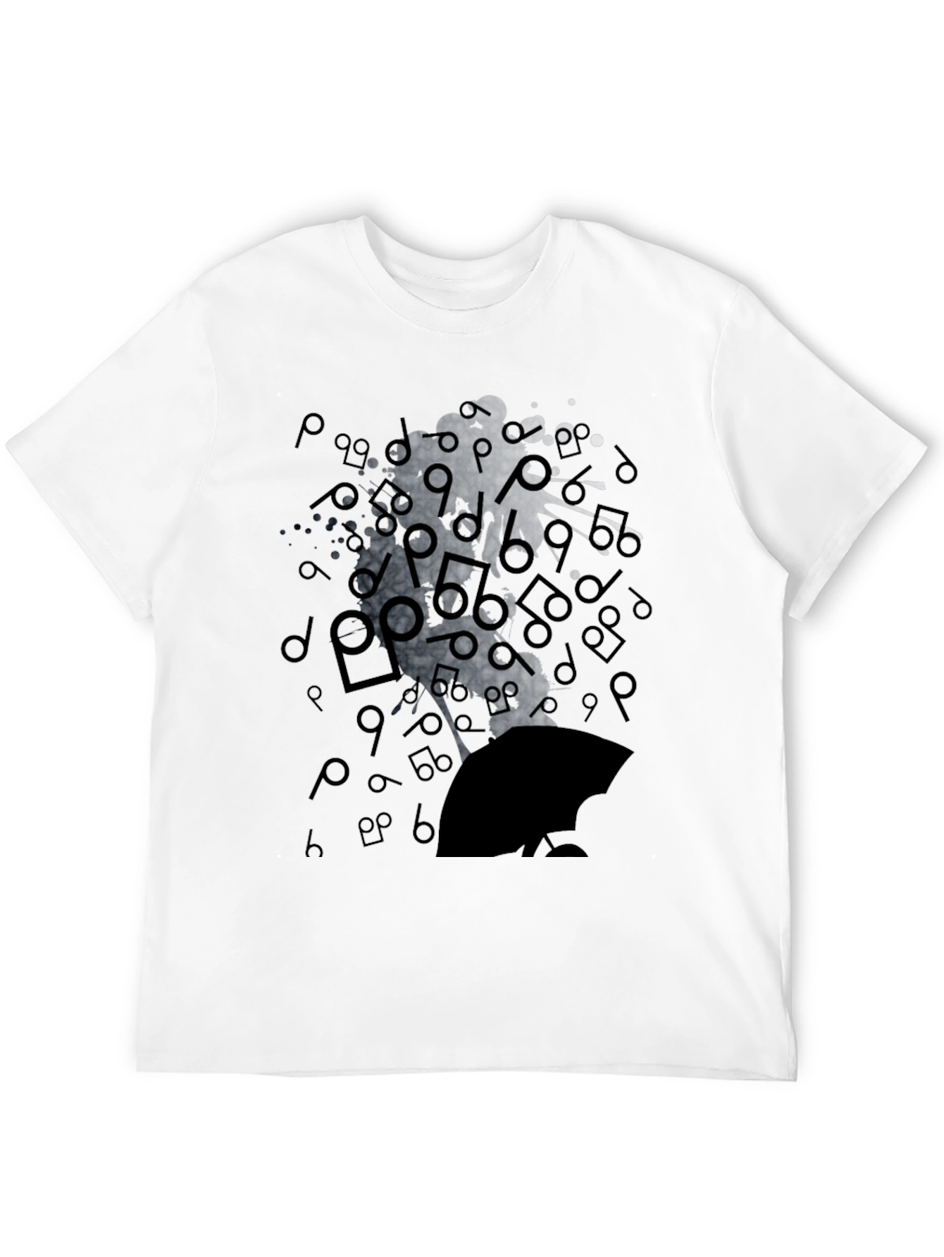Abstract Music Man Tee - Black Graphic T-Shirt