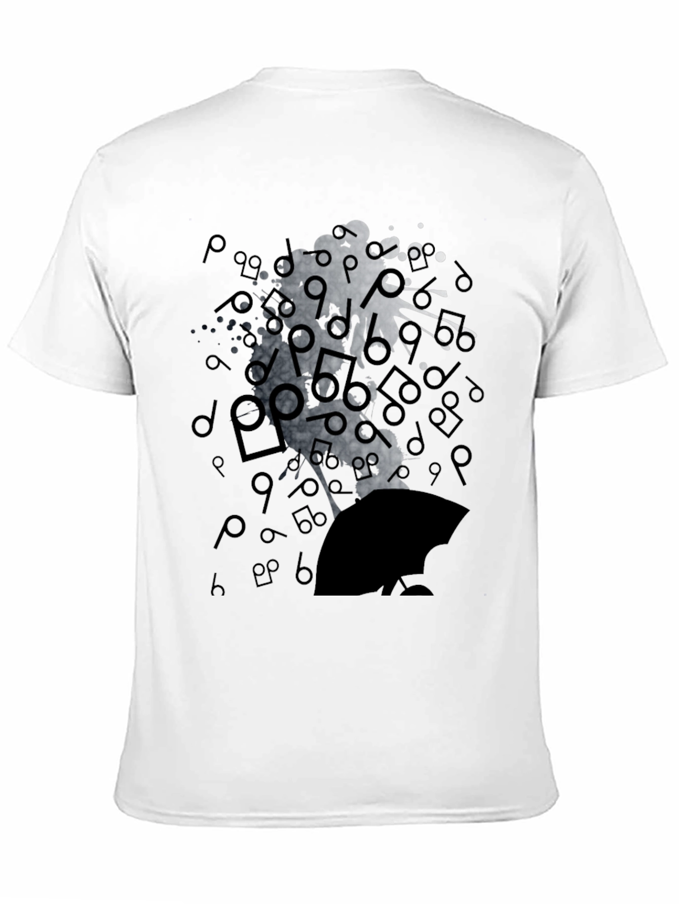 Abstract Music Man Tee - Black Graphic T-Shirt