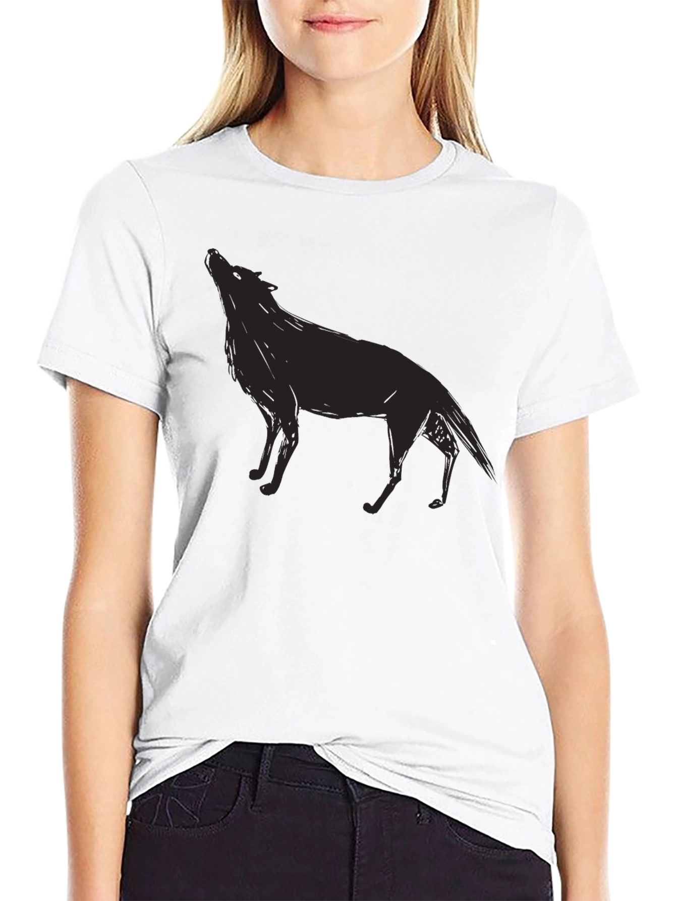 Wolf Silhouette Black T-Shirt