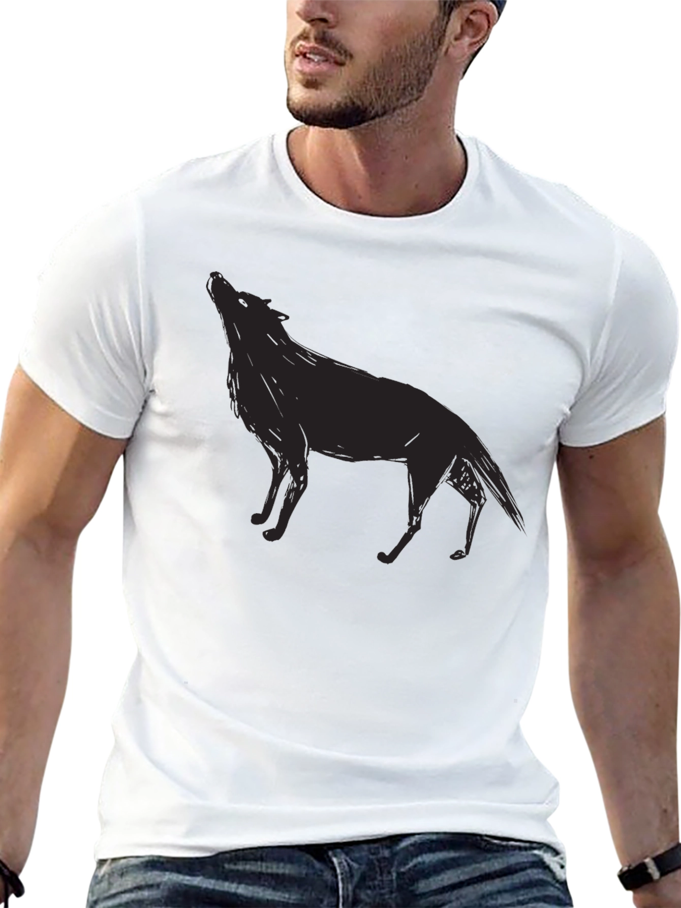 Wolf Silhouette Black T-Shirt
