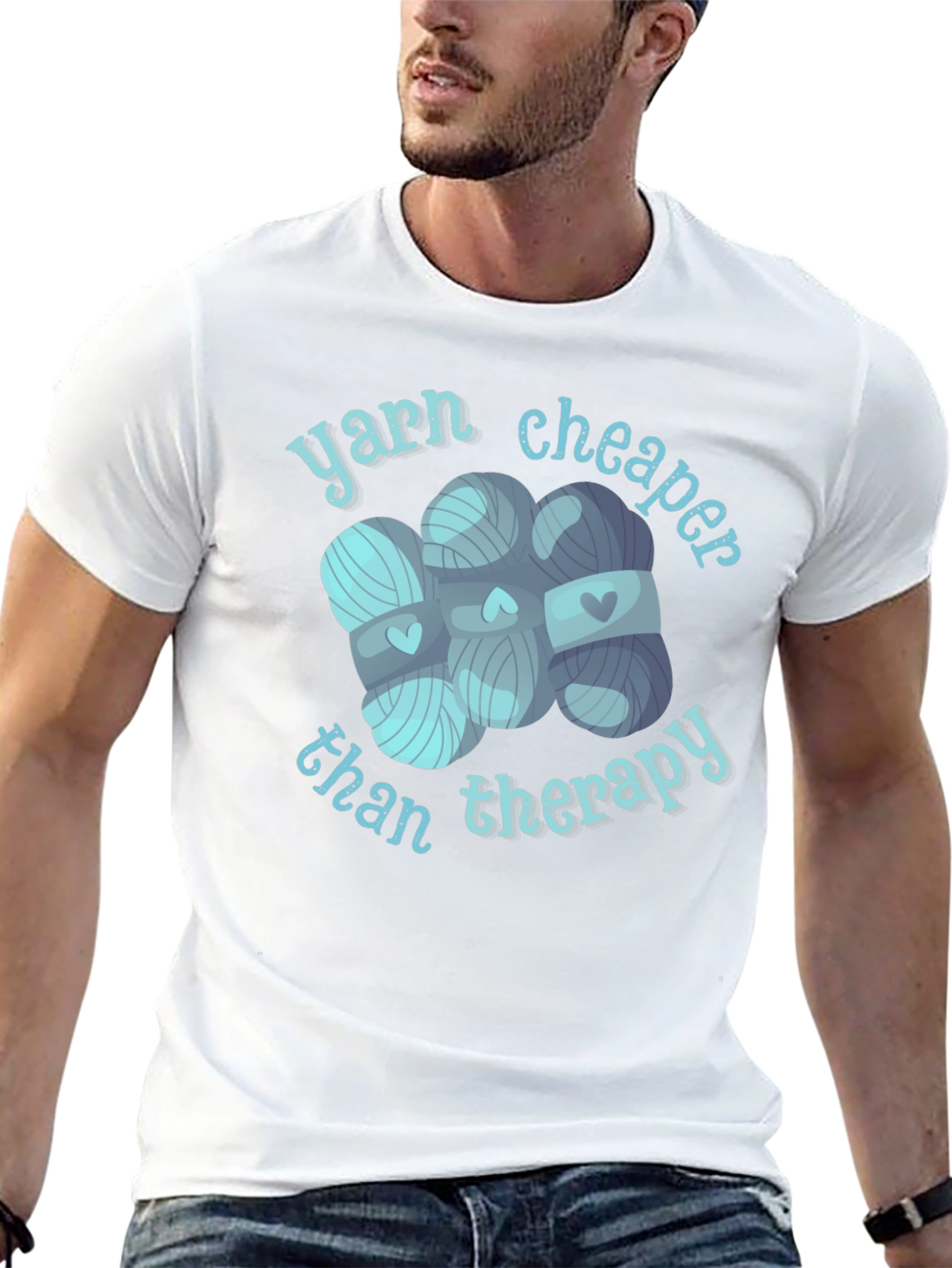 Yarn Cheaper Than Therapy Graphic T-Shirt