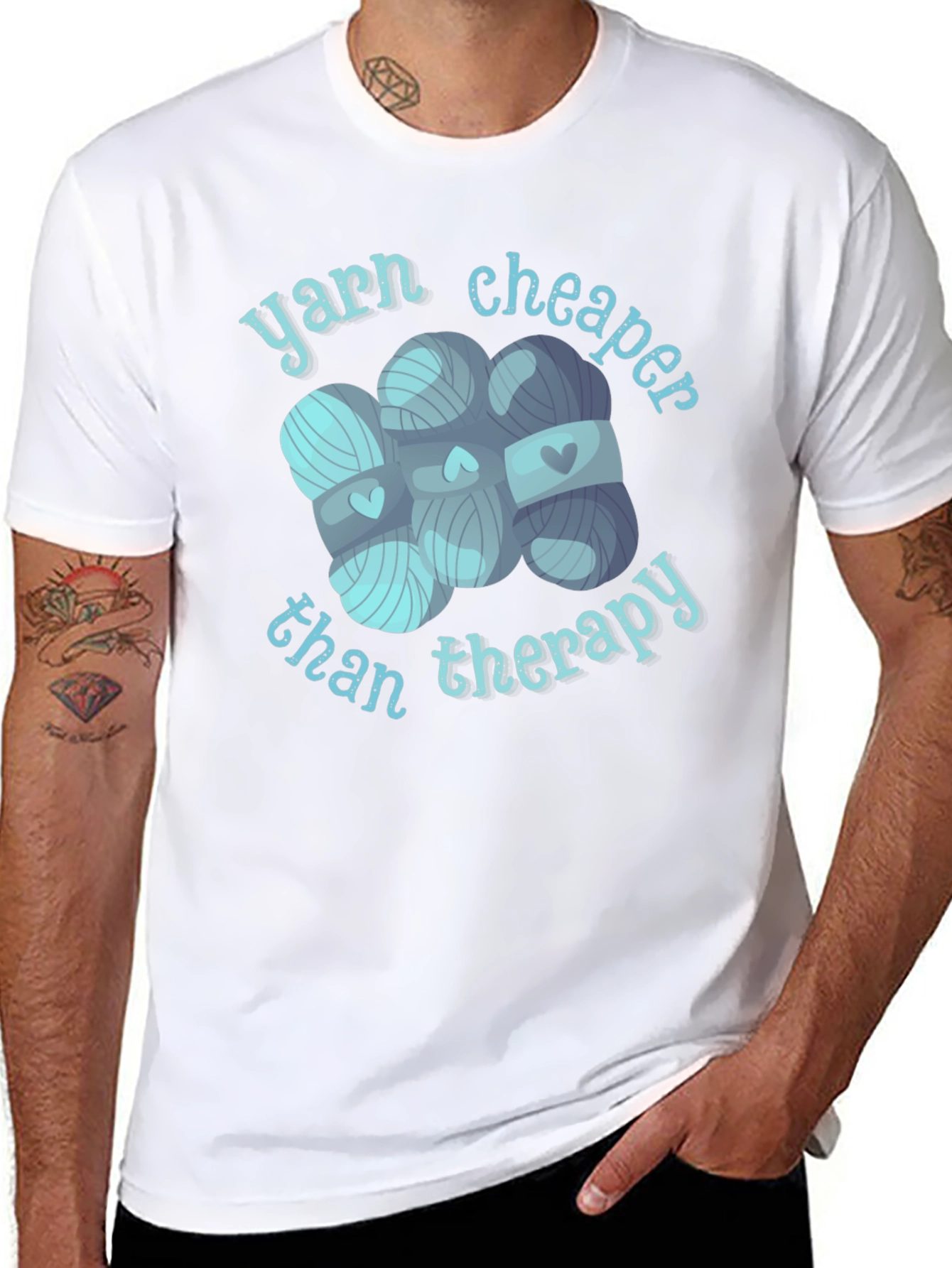 Yarn Cheaper Than Therapy Graphic T-Shirt