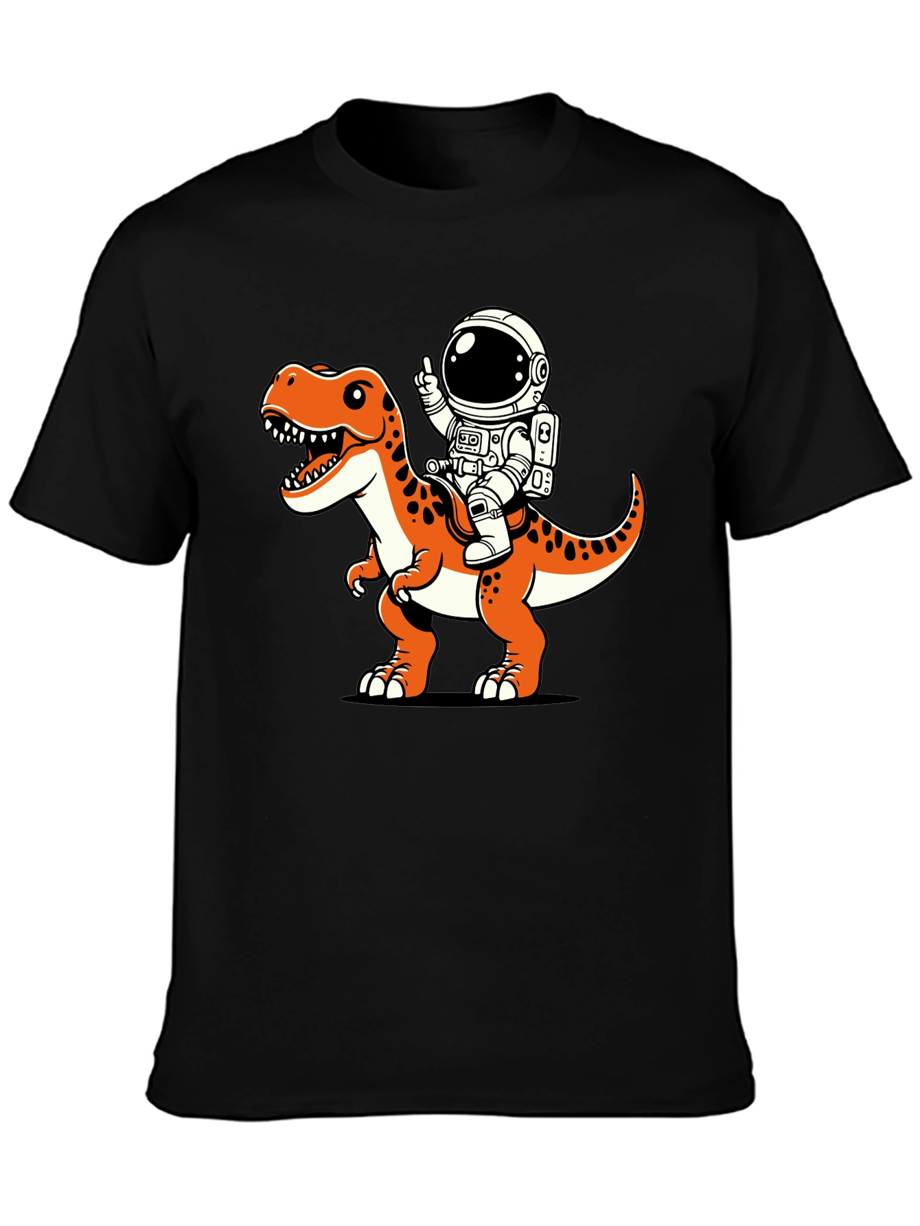 Astronaut Riding Dinosaur Graphic T-Shirt