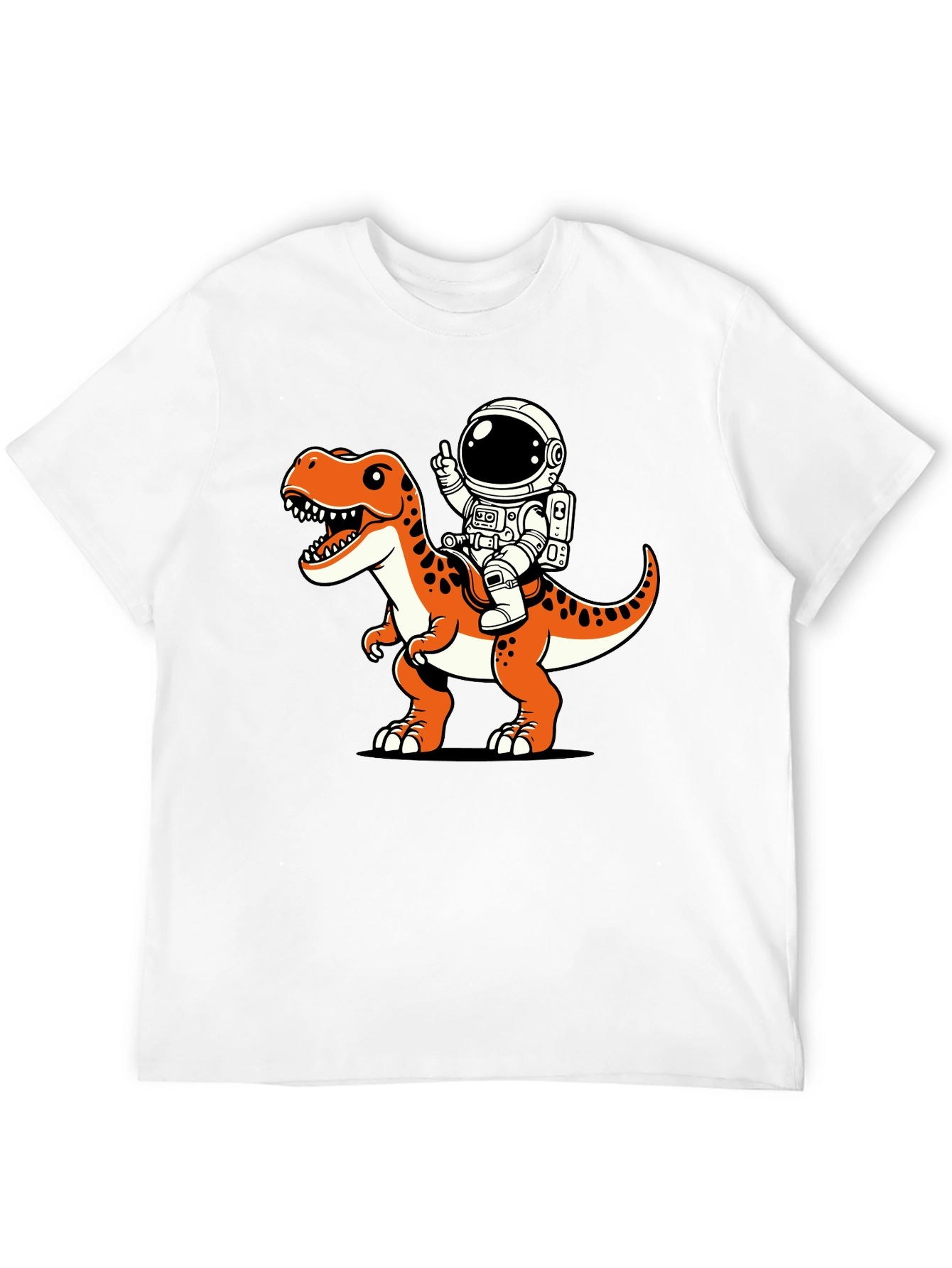 Astronaut Riding Dinosaur Graphic T-Shirt