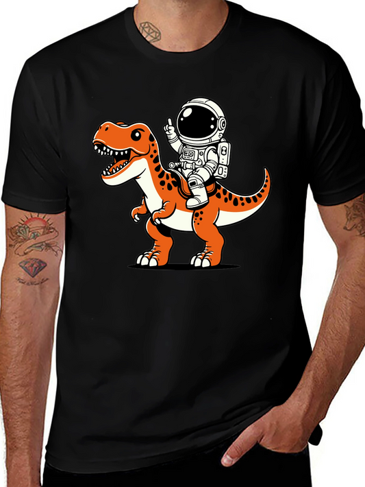 Astronaut Riding Dinosaur Graphic T-Shirt