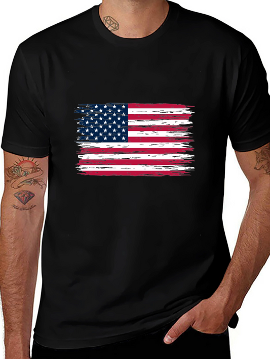American Flag Graphic Print Tee