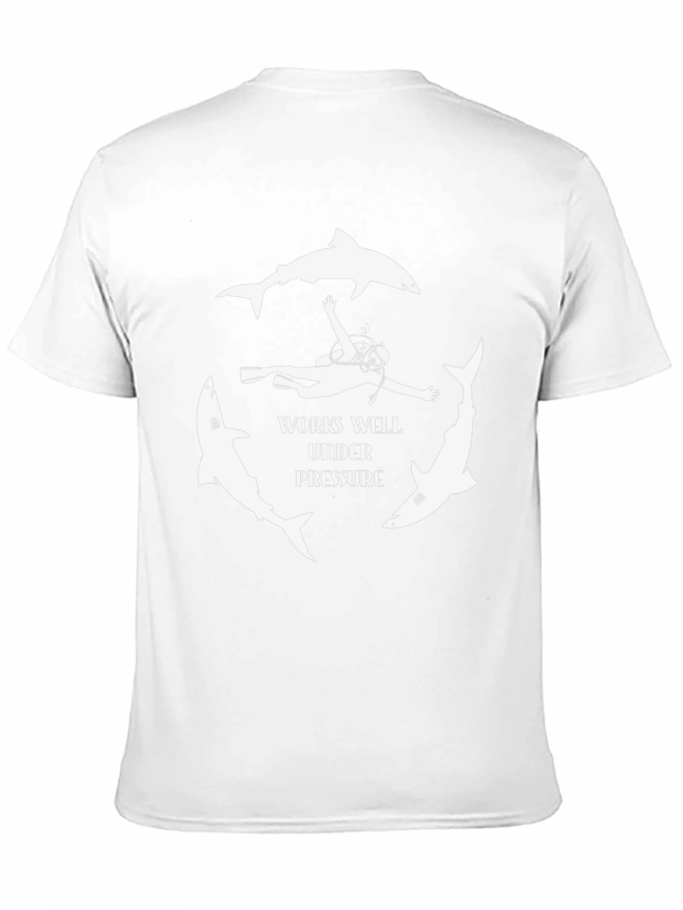 Works Well Under Pressure Shark Diver Graphic Tee