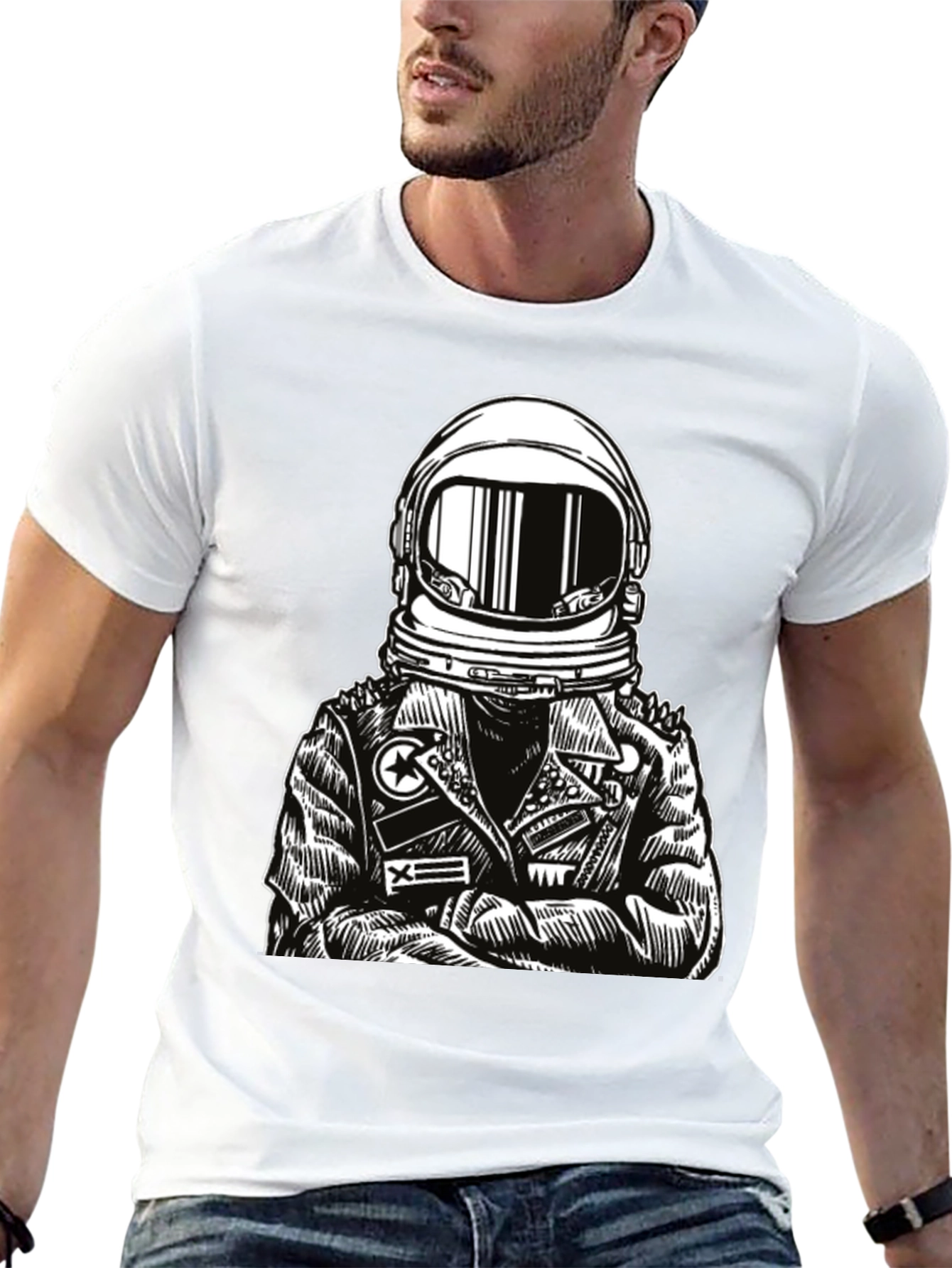 Astronaut Graphic Tee - Edgy Space Style