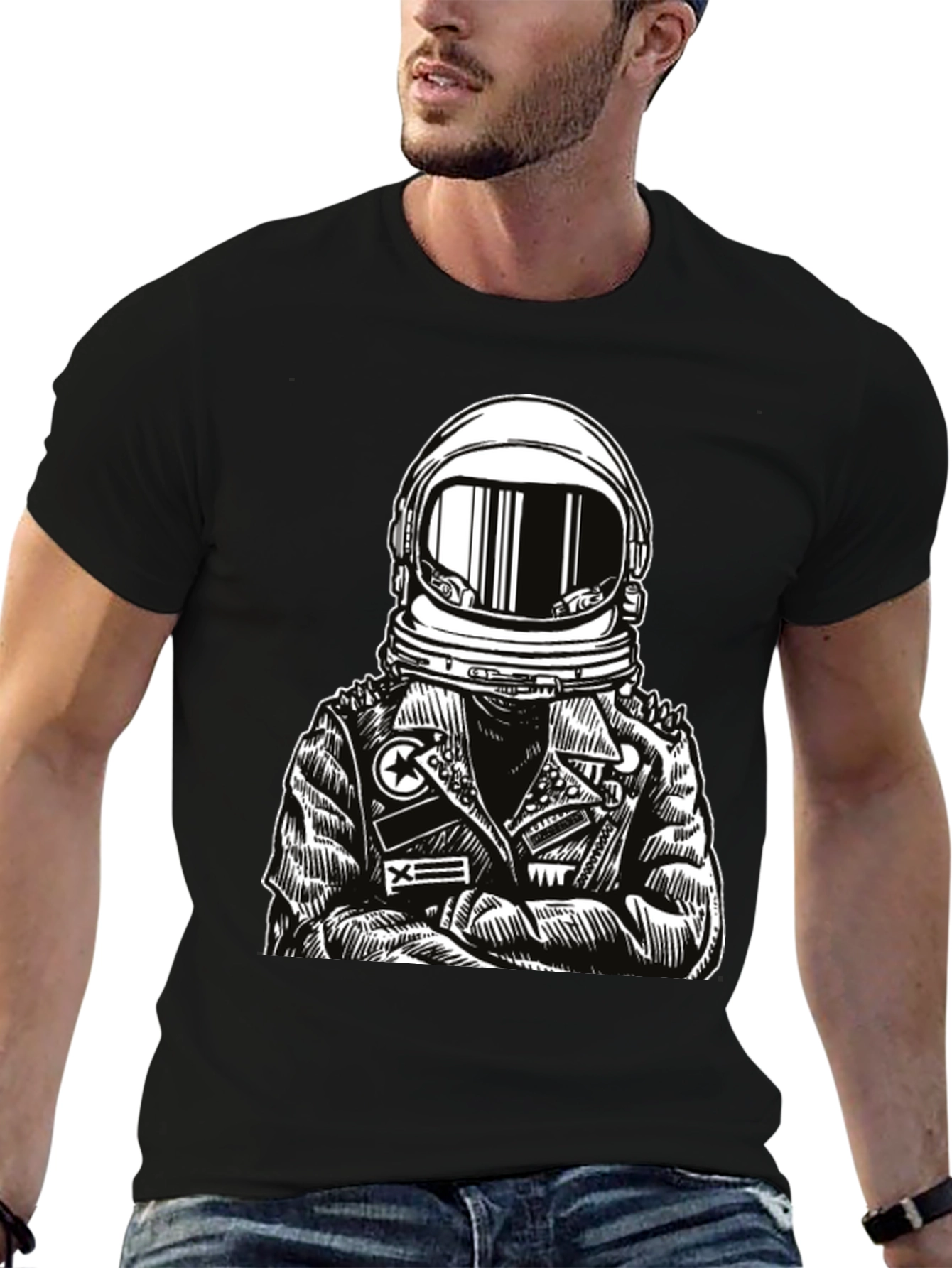 Astronaut Graphic Tee - Edgy Space Style