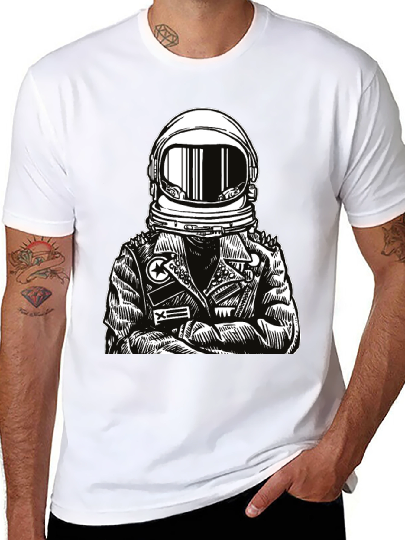 Astronaut Graphic Tee - Edgy Space Style