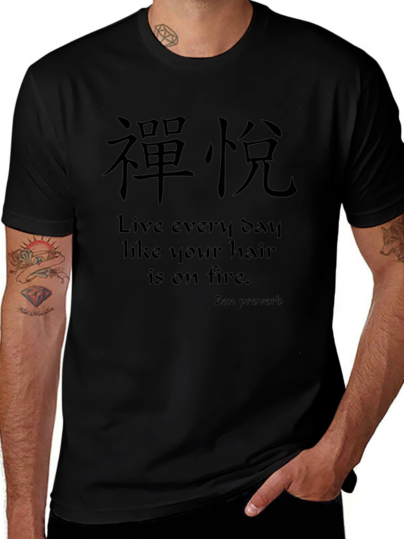 Zen Proverb Black T-Shirt