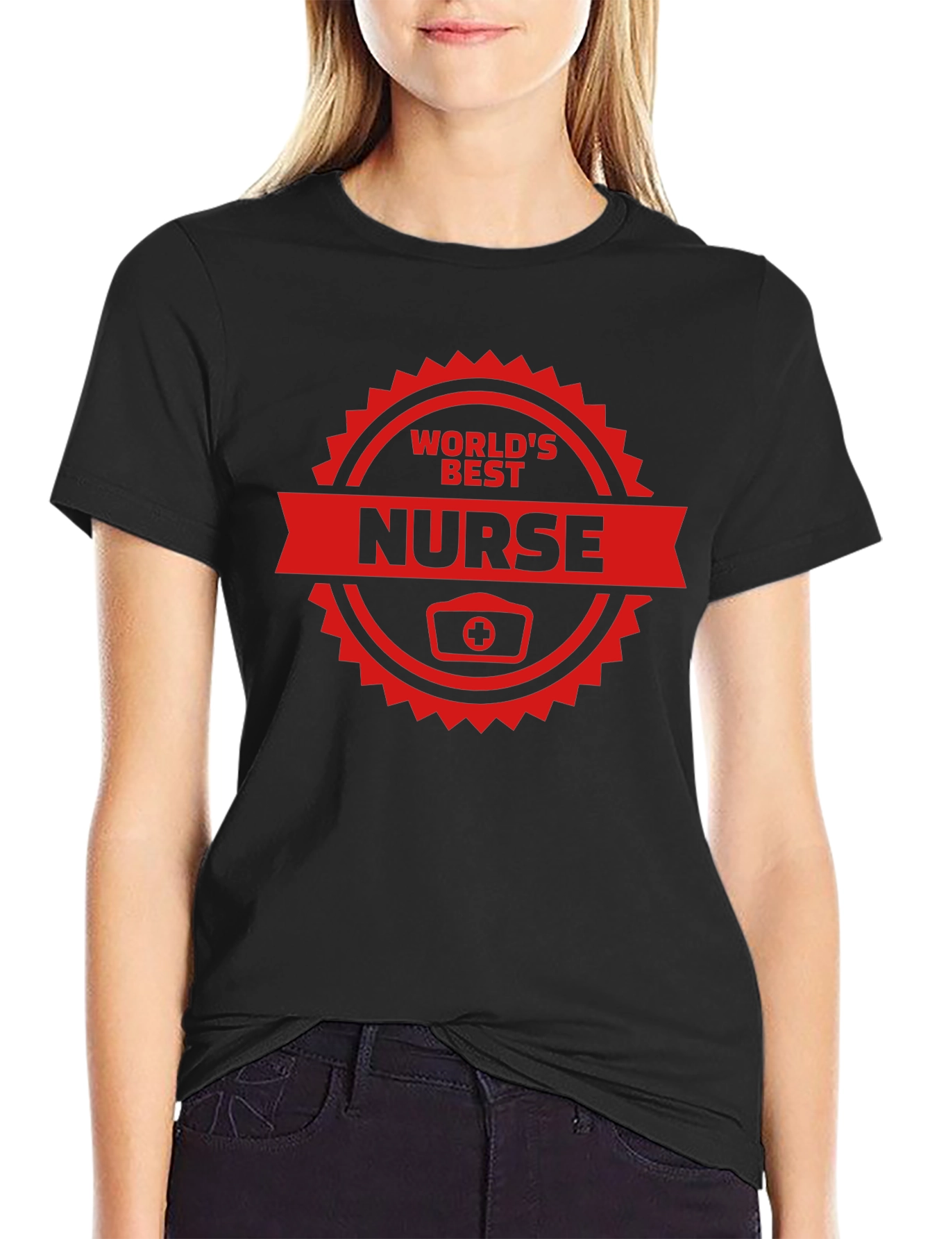 Worlds Best Nurse Graphic T-Shirt - Black