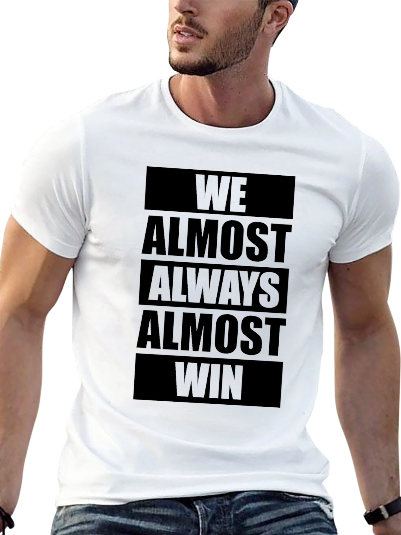 We Almost Always Almost Win Black Graphic Tee