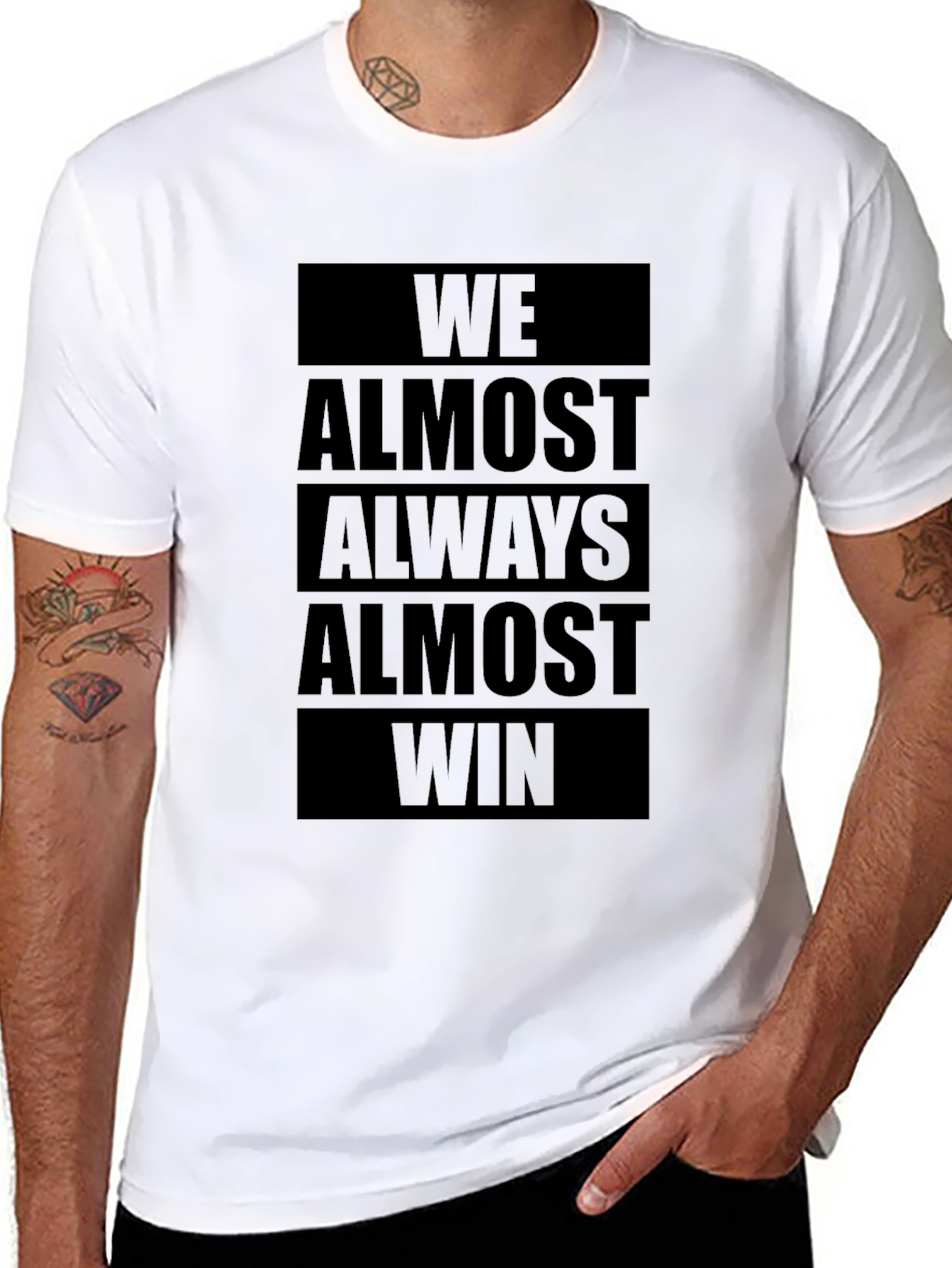 We Almost Always Almost Win Black Graphic Tee