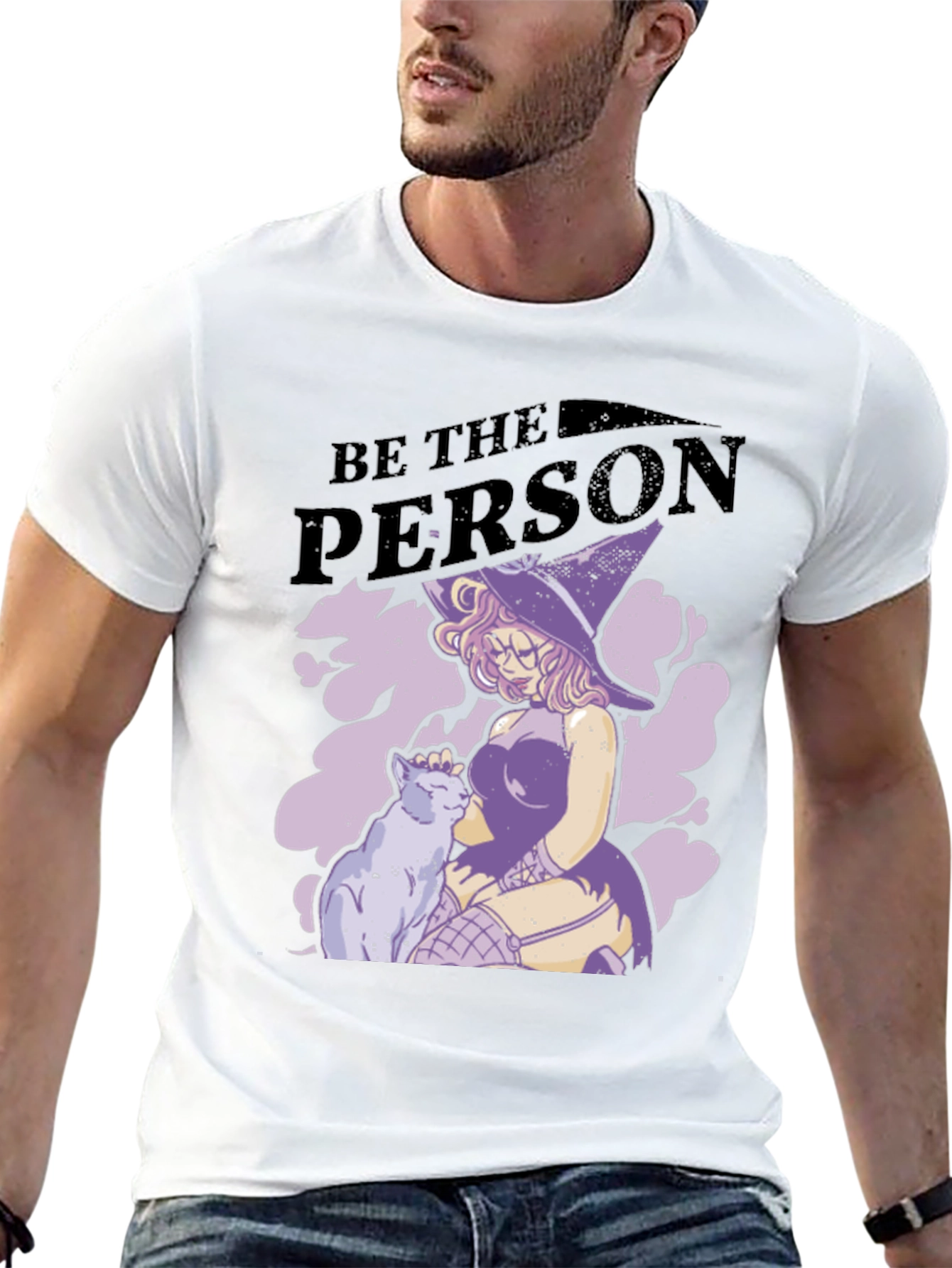 Witch and Cat Graphic T-Shirt