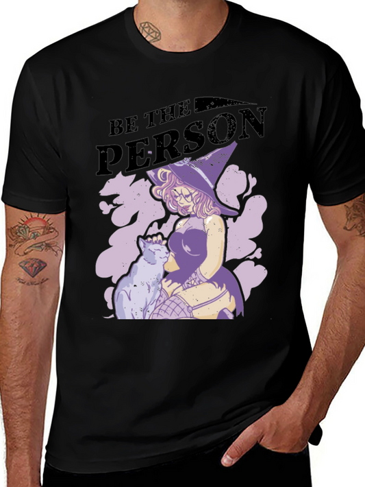 Witch and Cat Graphic T-Shirt