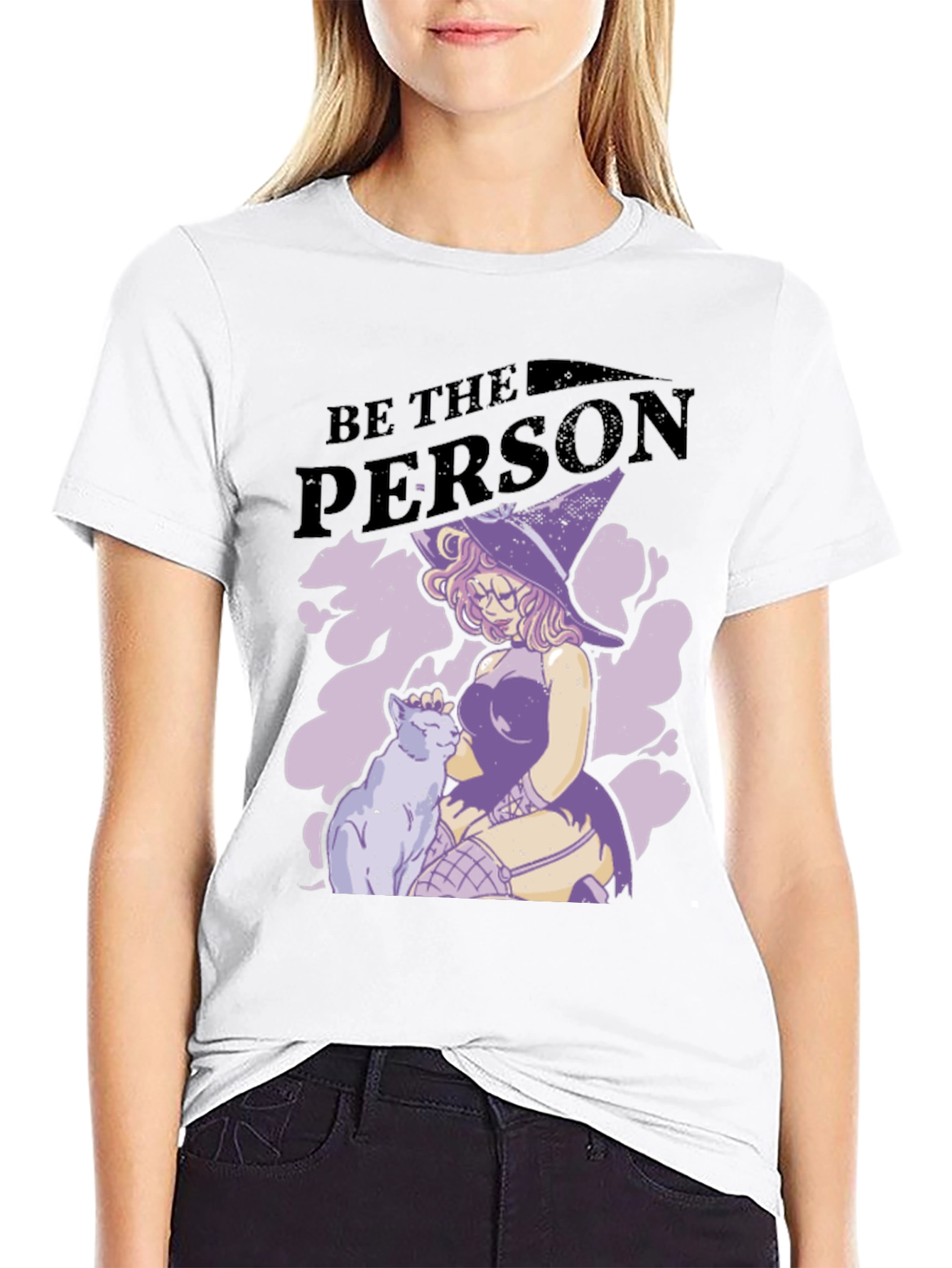 Witch and Cat Graphic T-Shirt