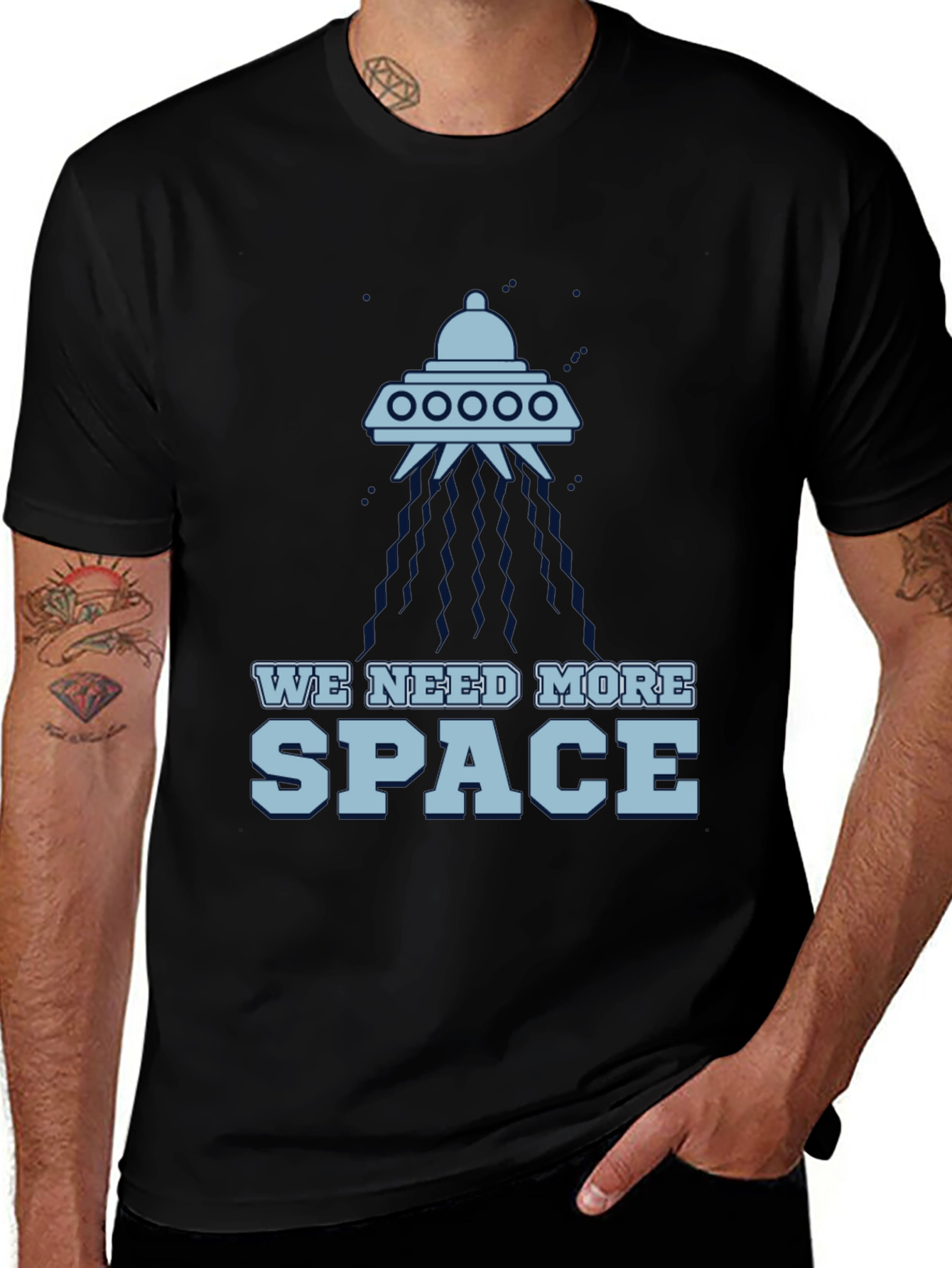 We Need More Space UFO Graphic T-Shirt