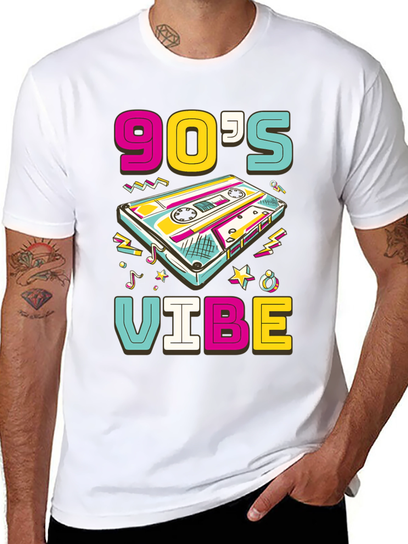 90s Vibe Graphic Tee - Retro Cassette Design