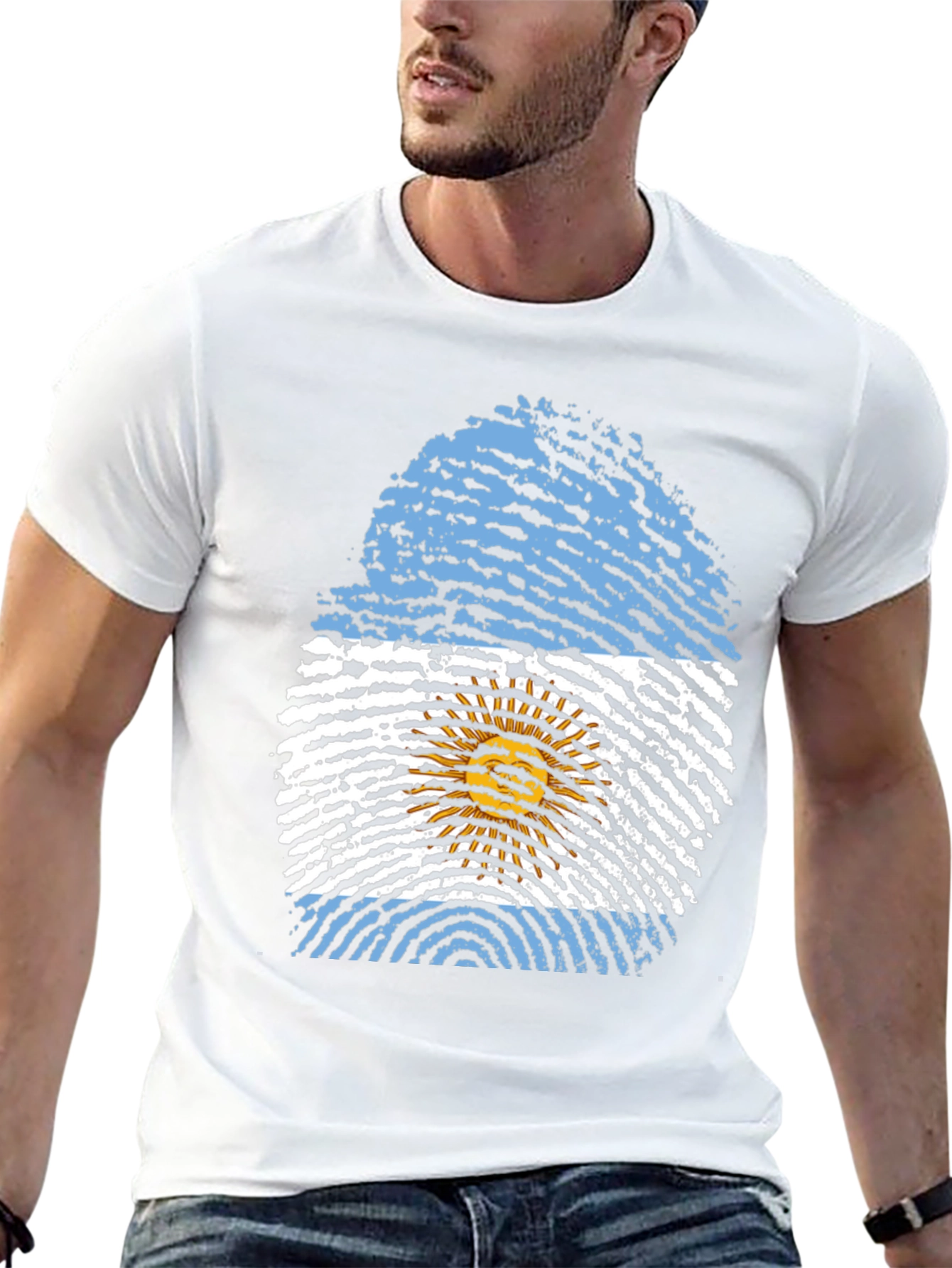 Argentina Flag Fingerprint T-Shirt