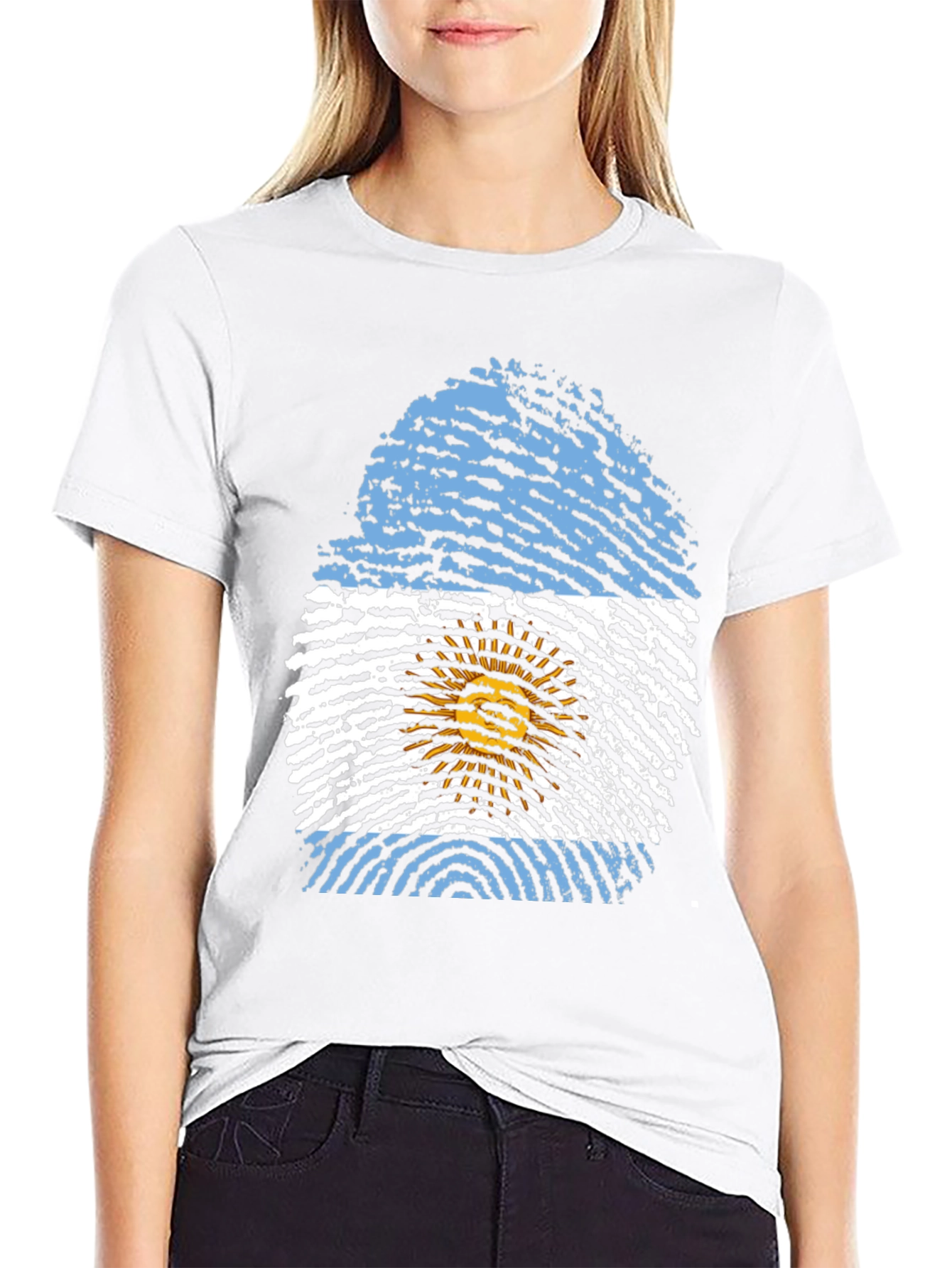 Argentina Flag Fingerprint T-Shirt