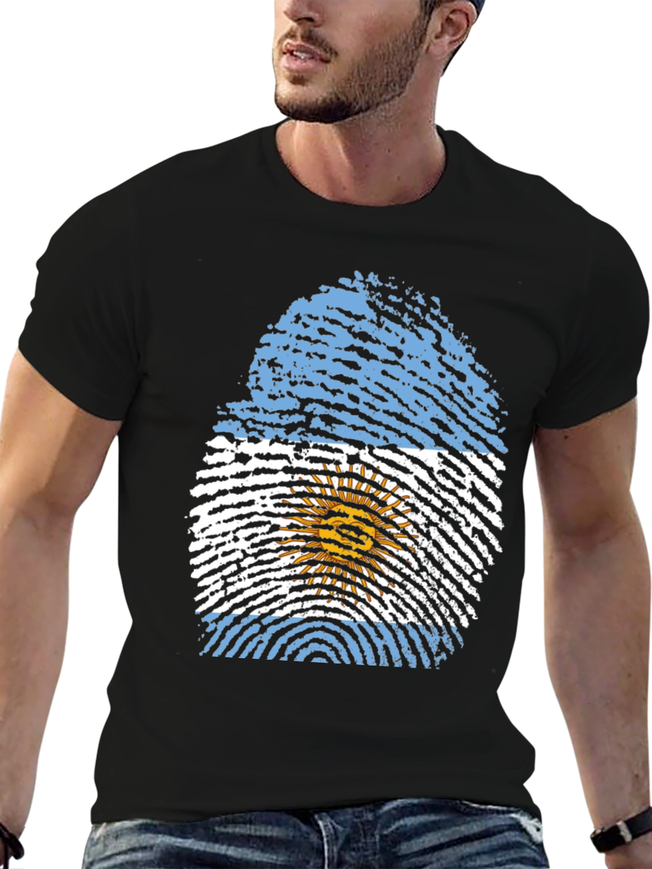 Argentina Flag Fingerprint T-Shirt