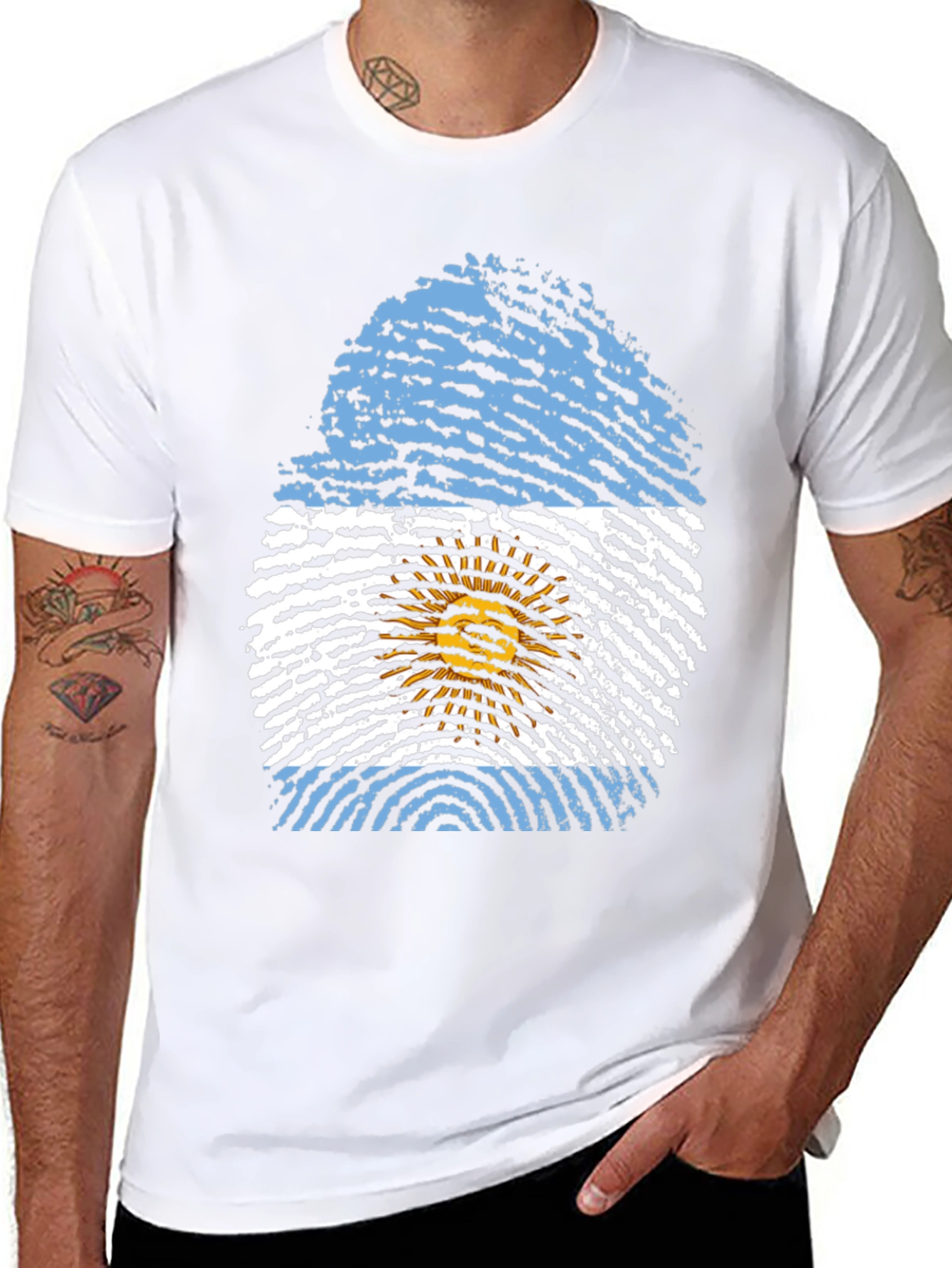 Argentina Flag Fingerprint T-Shirt
