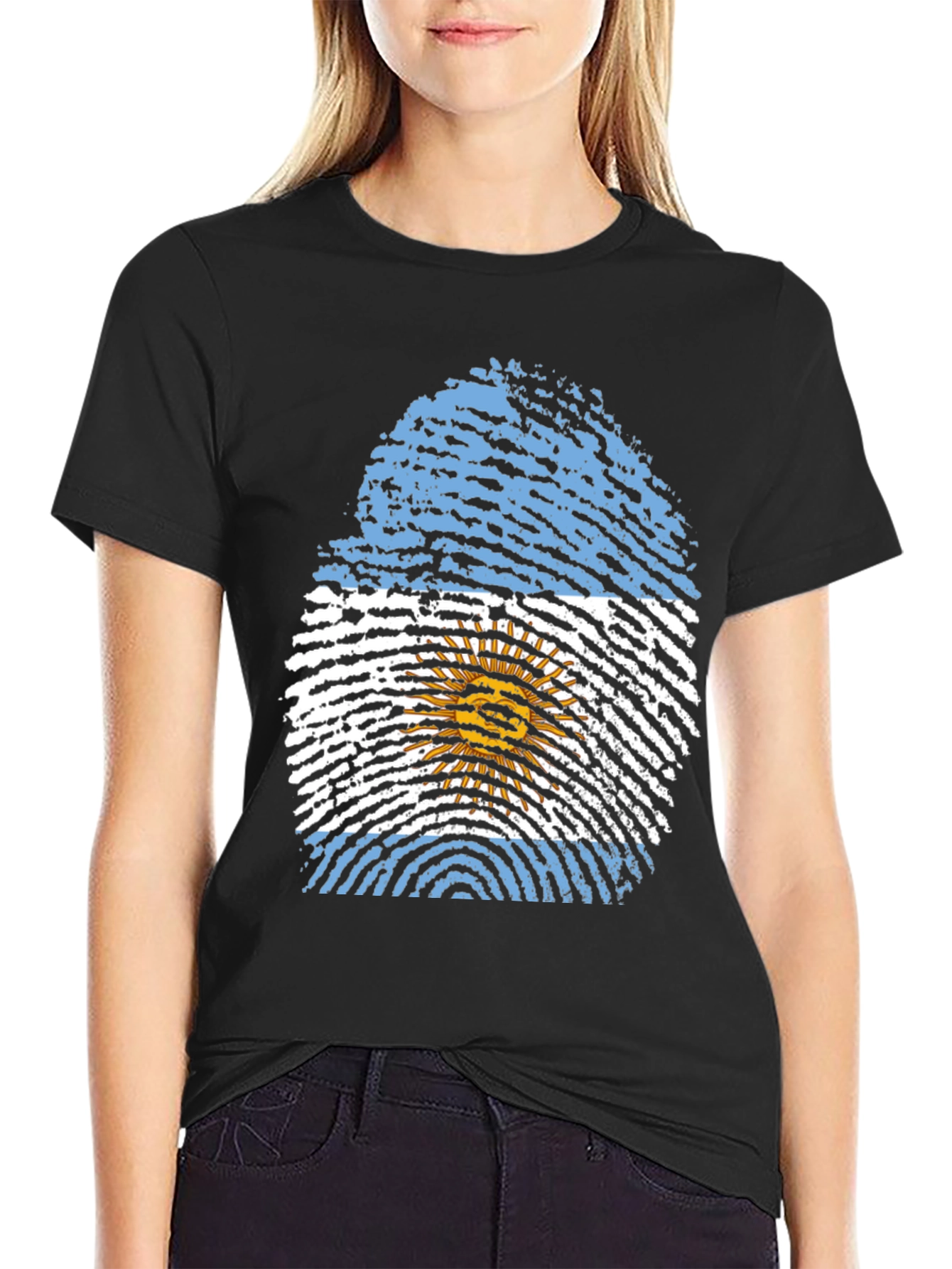 Argentina Flag Fingerprint T-Shirt
