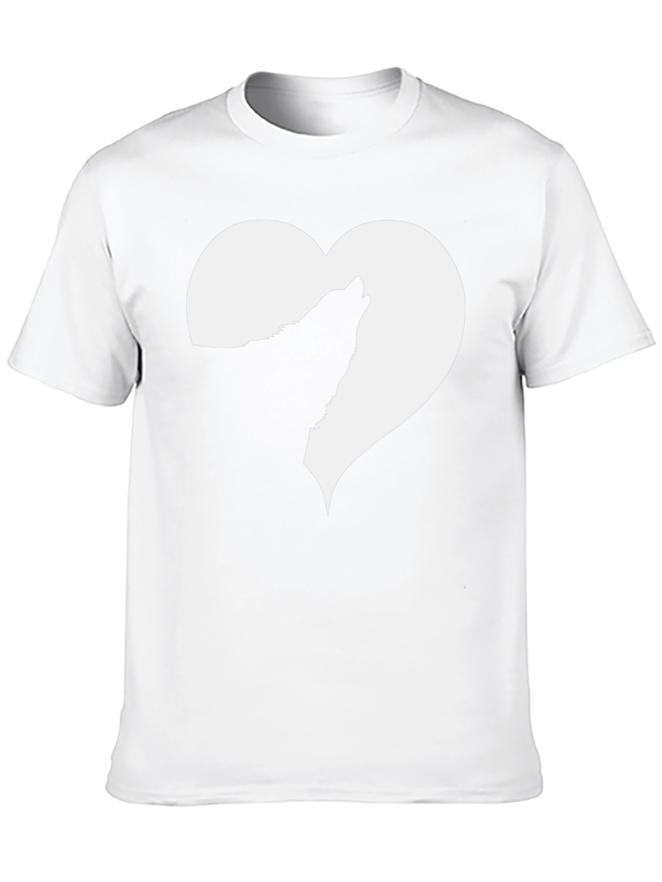 Wolf Howling in Heart T-Shirt