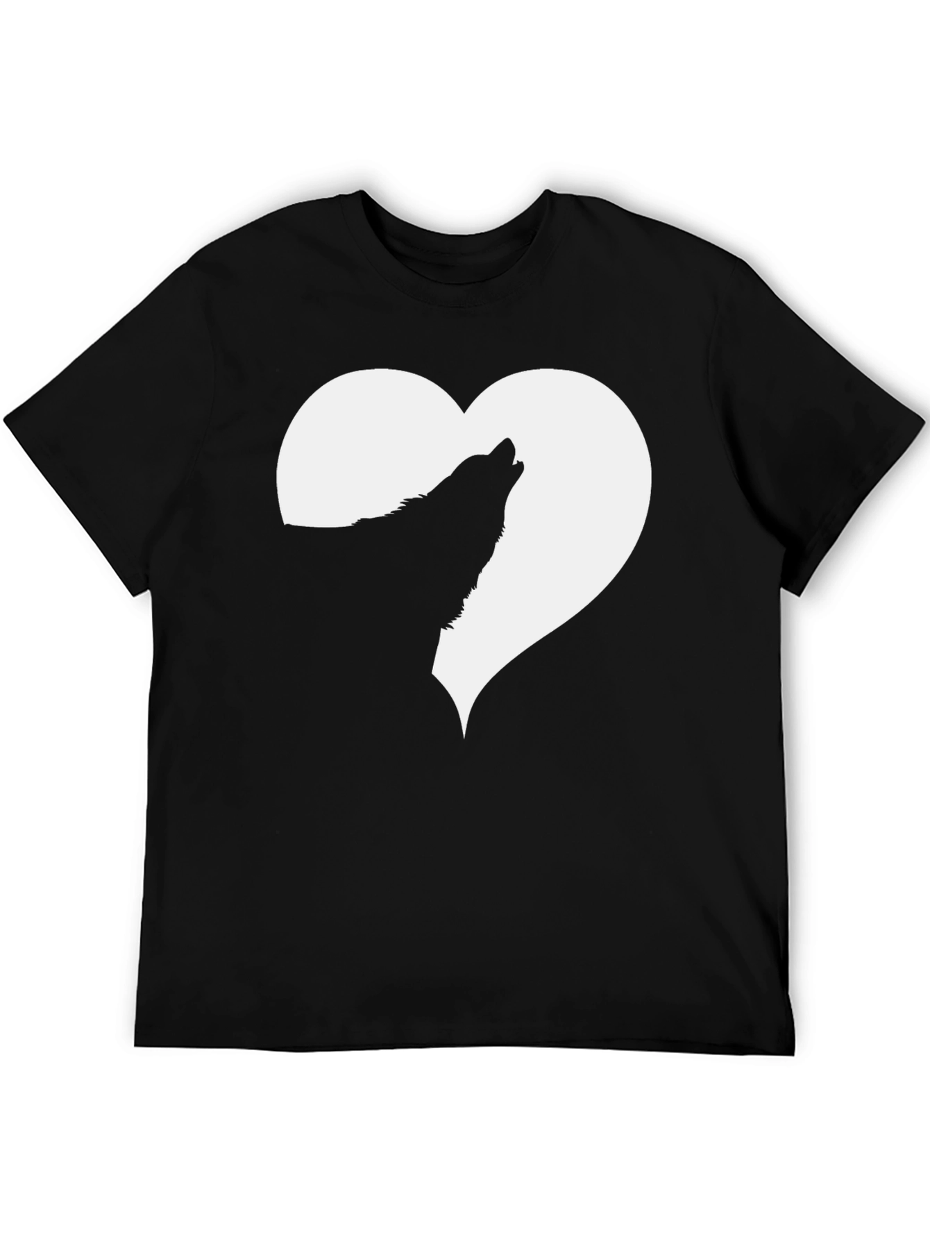 Wolf Howling in Heart T-Shirt