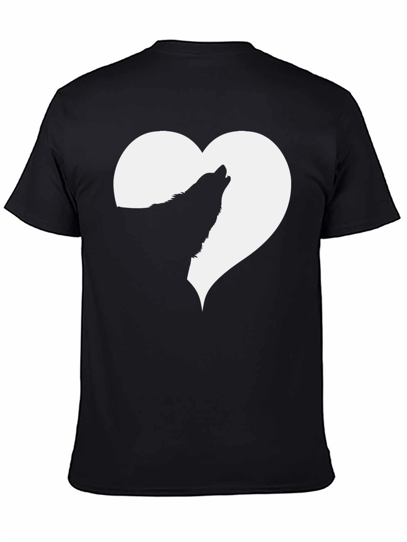 Wolf Howling in Heart T-Shirt