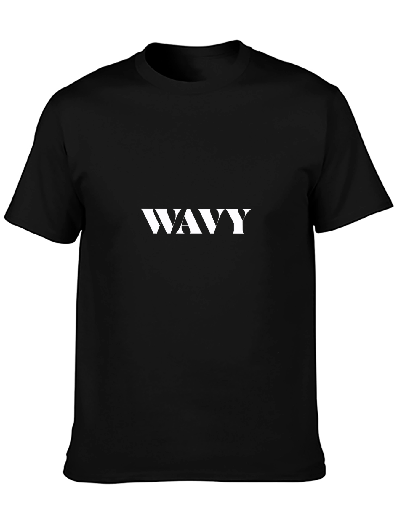 WAVY Graphic Print Black T-Shirt