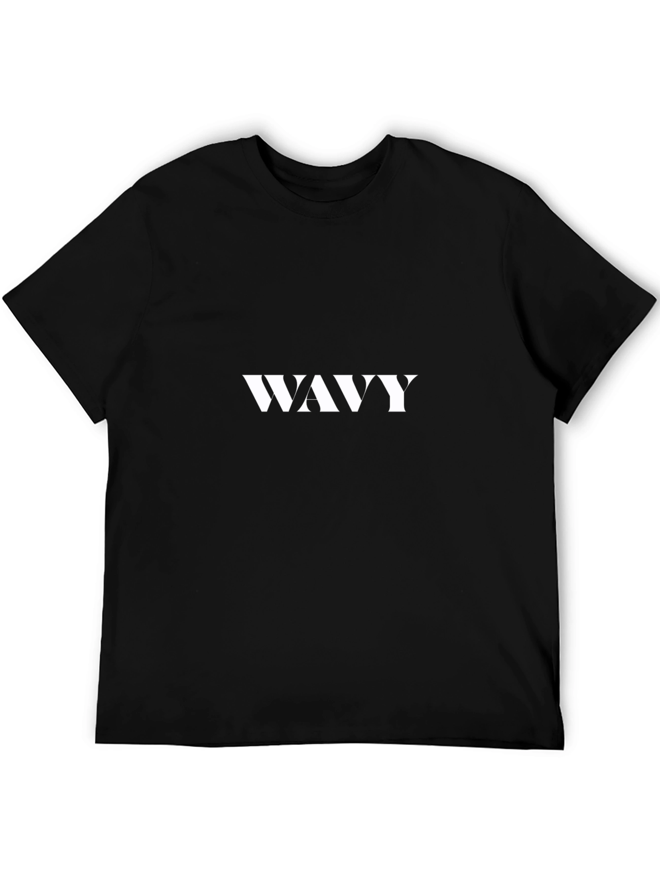 WAVY Graphic Print Black T-Shirt