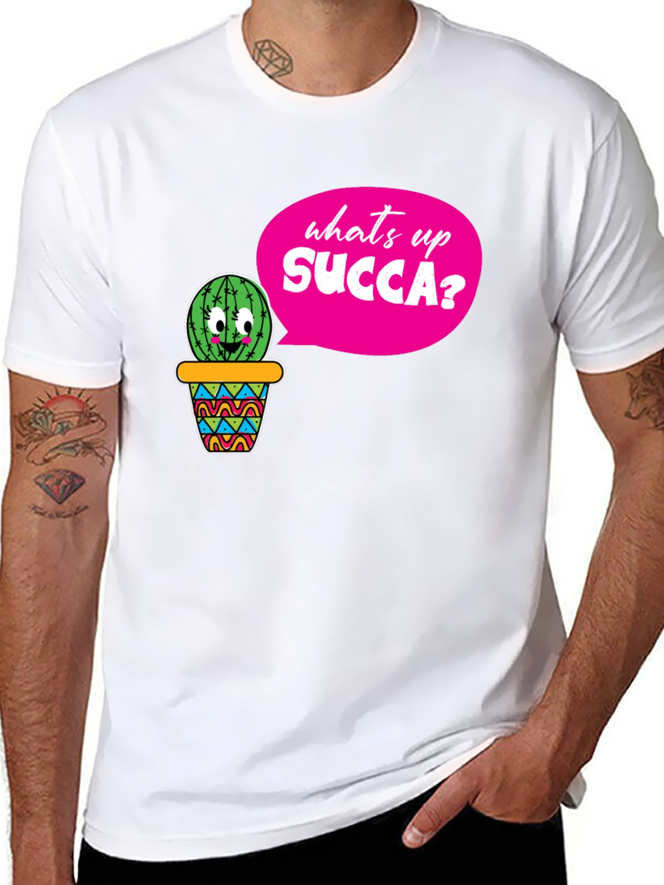 Whats Up SUCCA? Funny Cactus T-Shirt