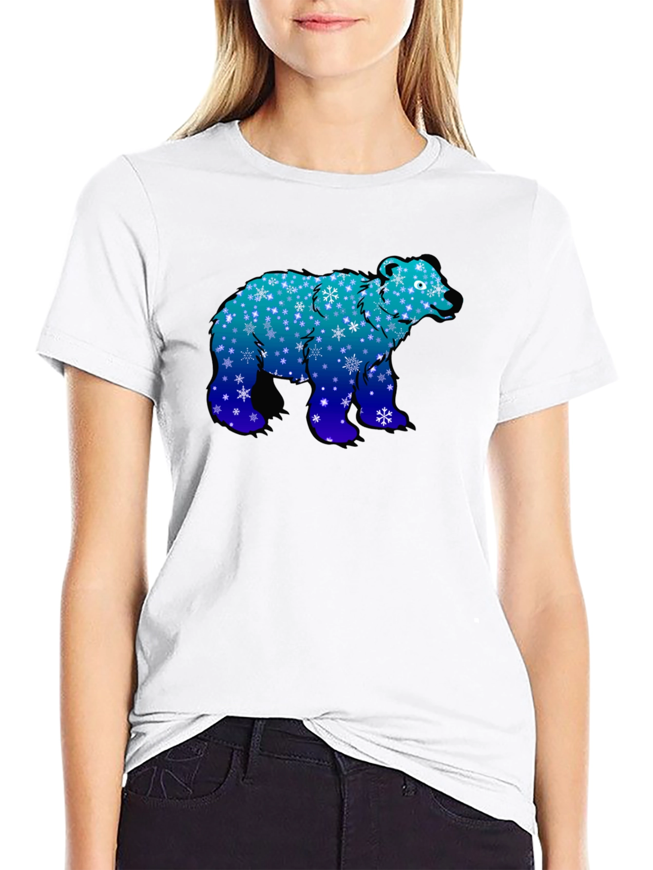 Winter Bear T-Shirt - Snowflake Design