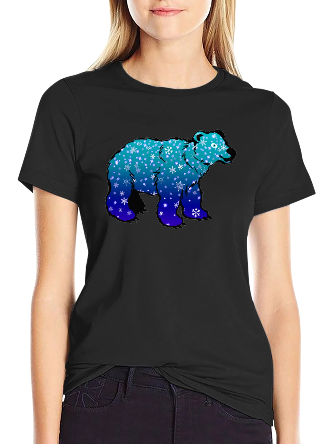 Winter Bear T-Shirt - Snowflake Design