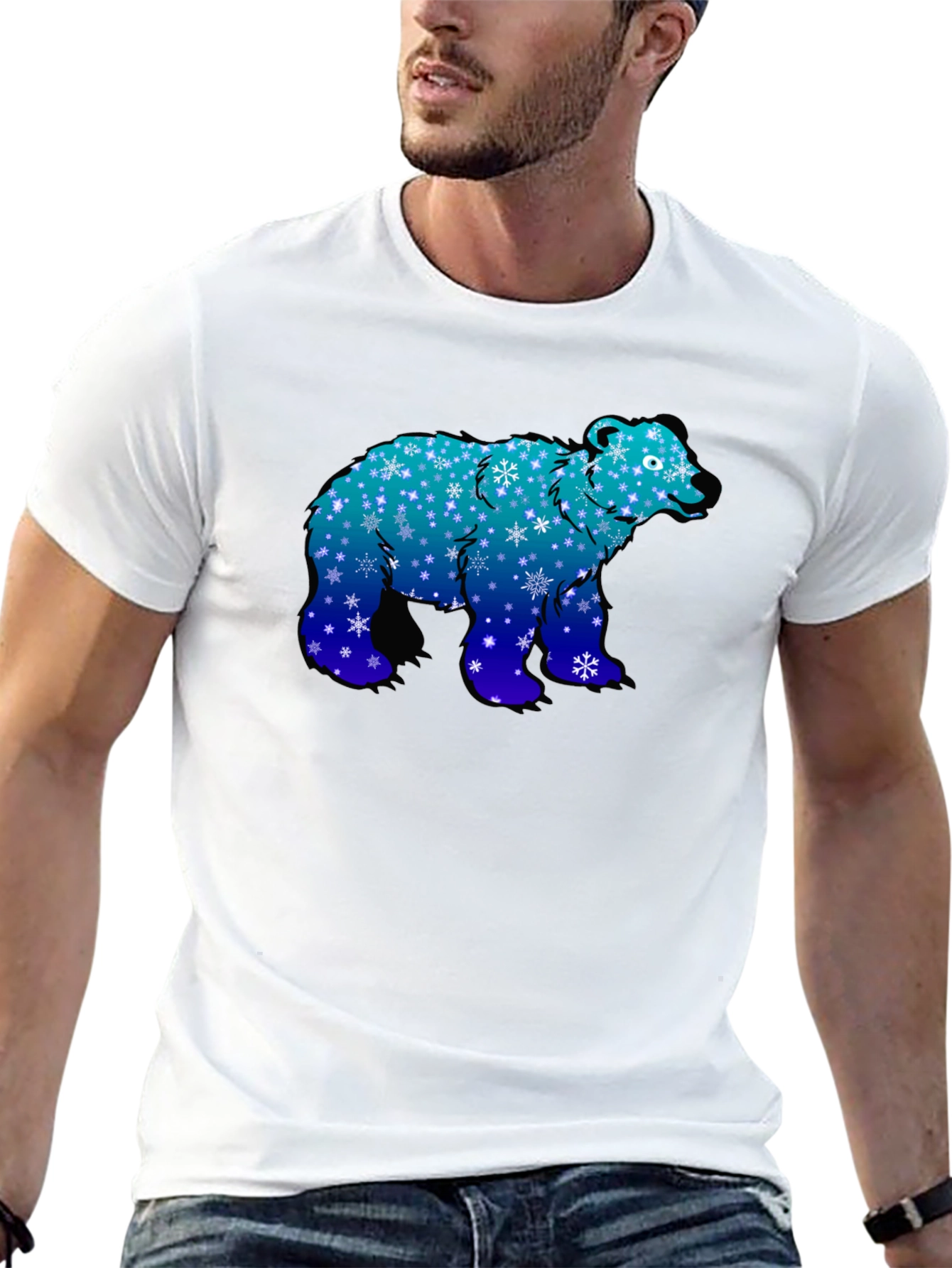 Winter Bear T-Shirt - Snowflake Design