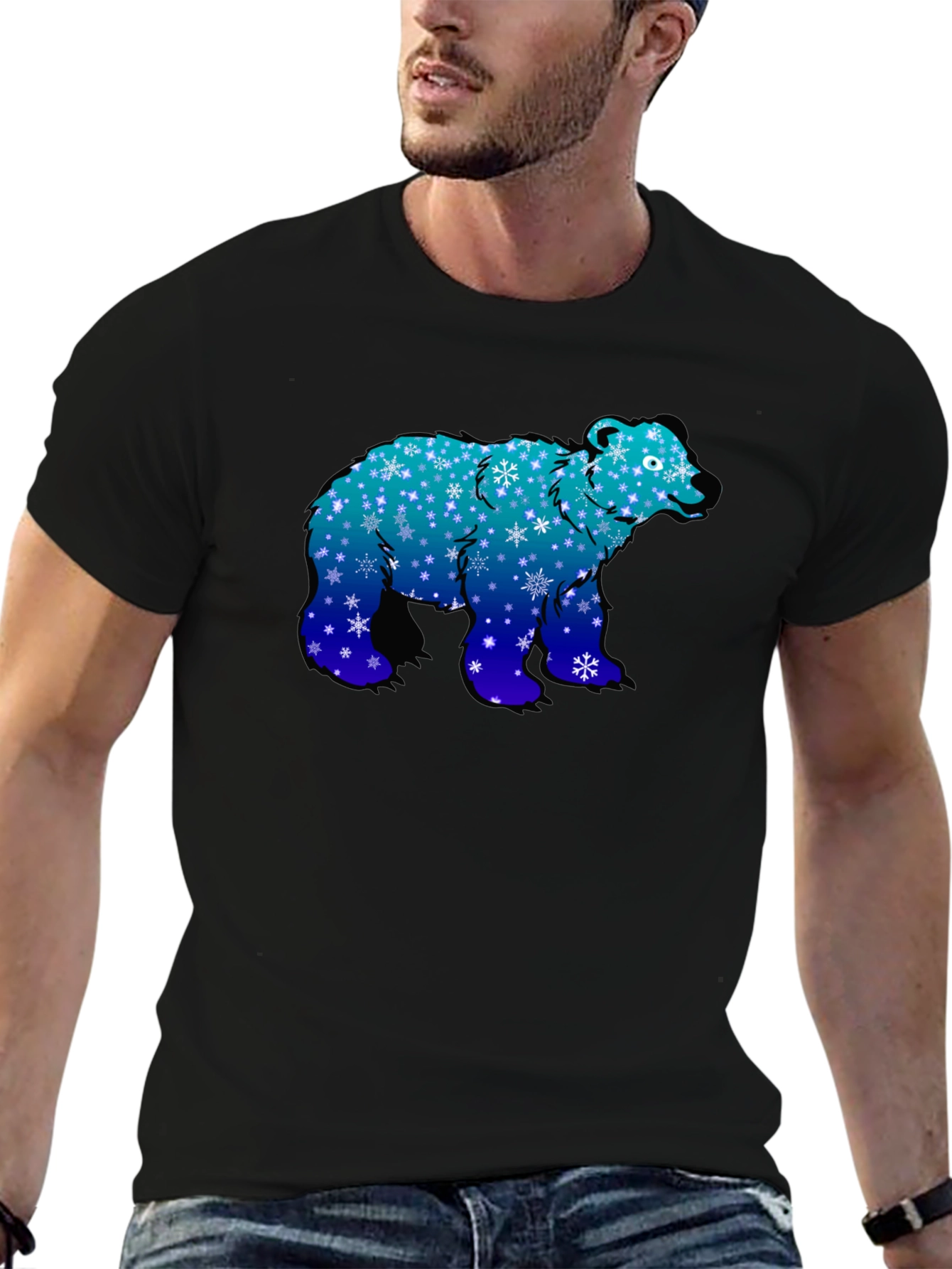 Winter Bear T-Shirt - Snowflake Design