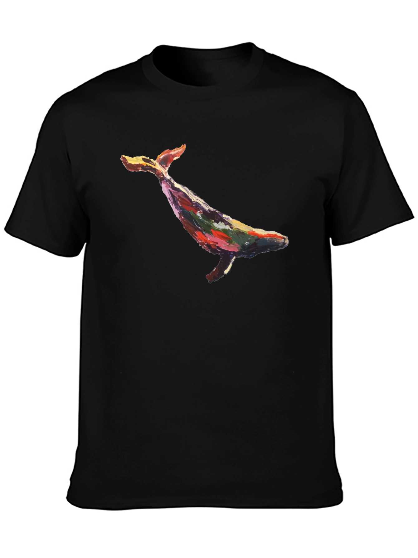 Whale Art Graphic Black T-Shirt